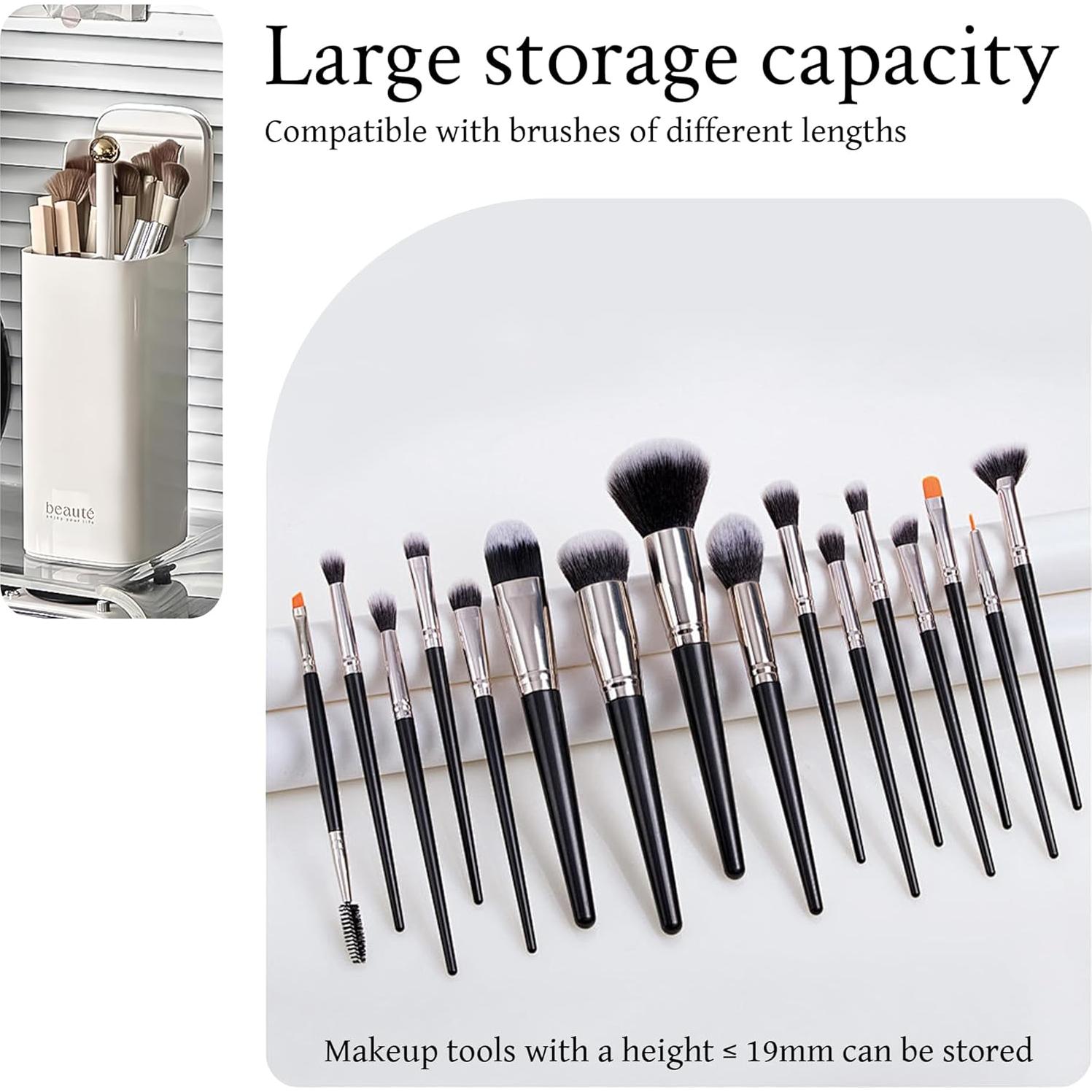 Soporte Automático para Brochas de Maquillaje Esdallina Blanco