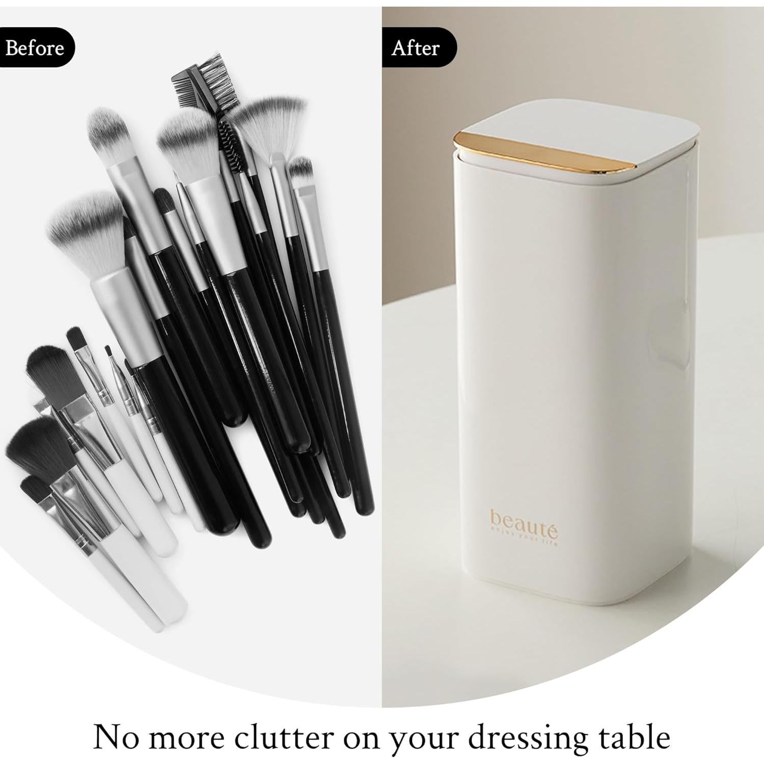 Soporte Automático para Brochas de Maquillaje Esdallina Blanco