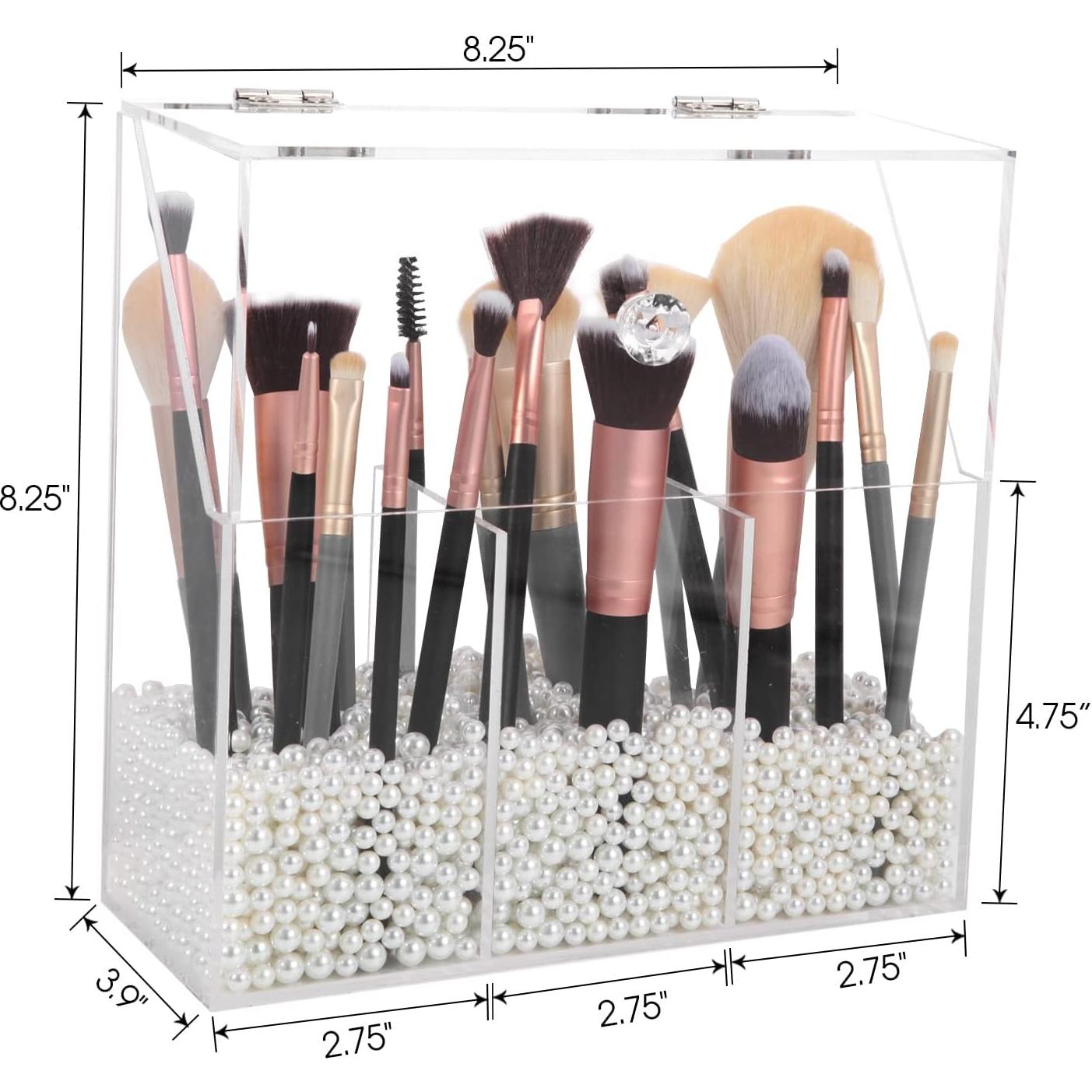 Soporte de Brochas de Maquillaje Vevitts Acrílico Transparente 21cm