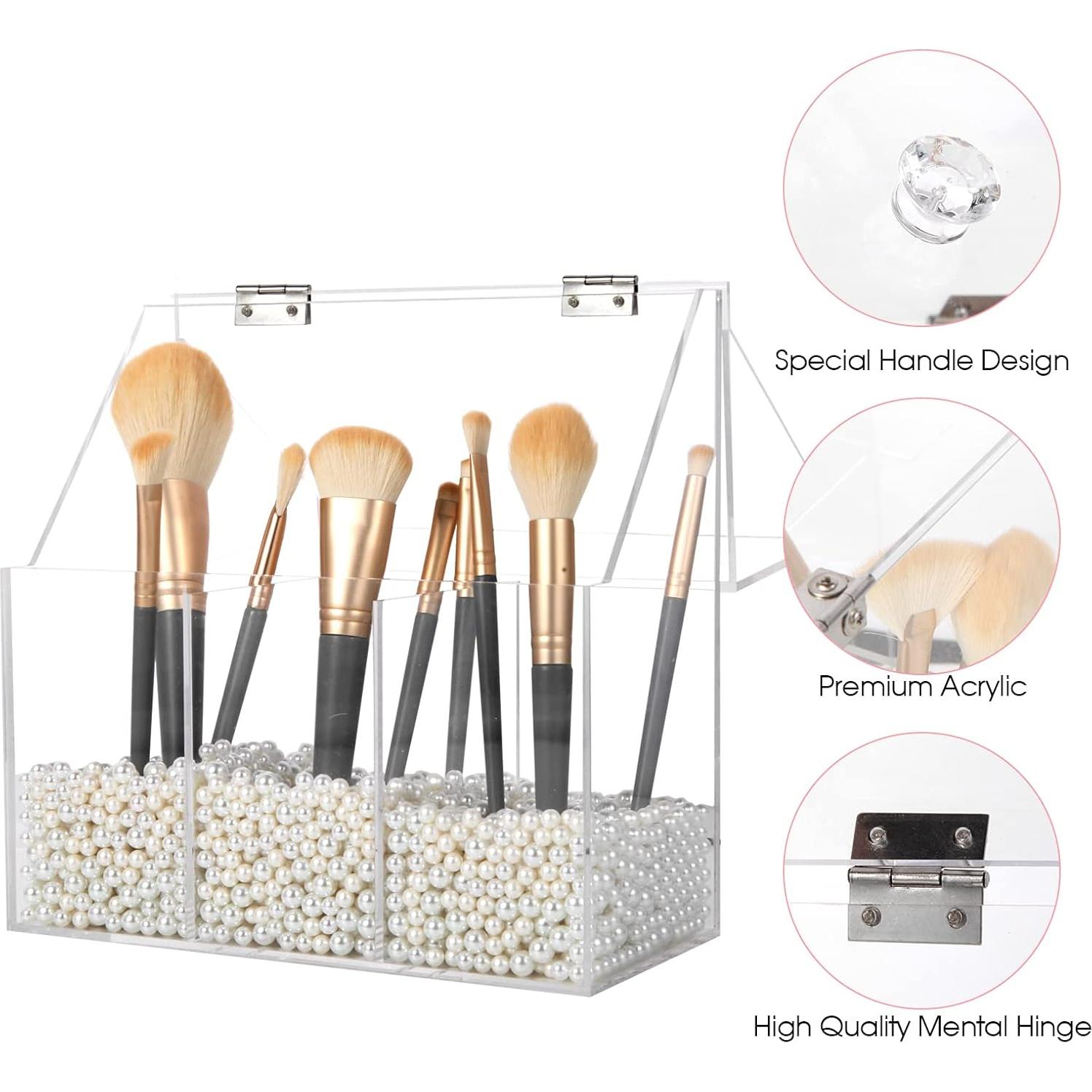 Soporte de Brochas de Maquillaje Vevitts Acrílico Transparente 21cm