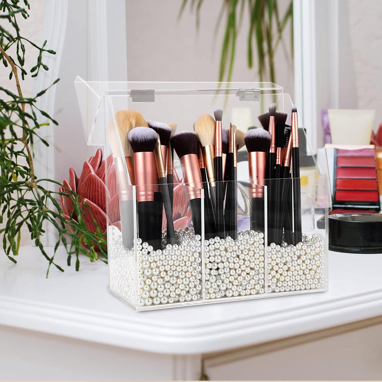 Soporte de Brochas de Maquillaje Vevitts Acrílico Transparente 21cm