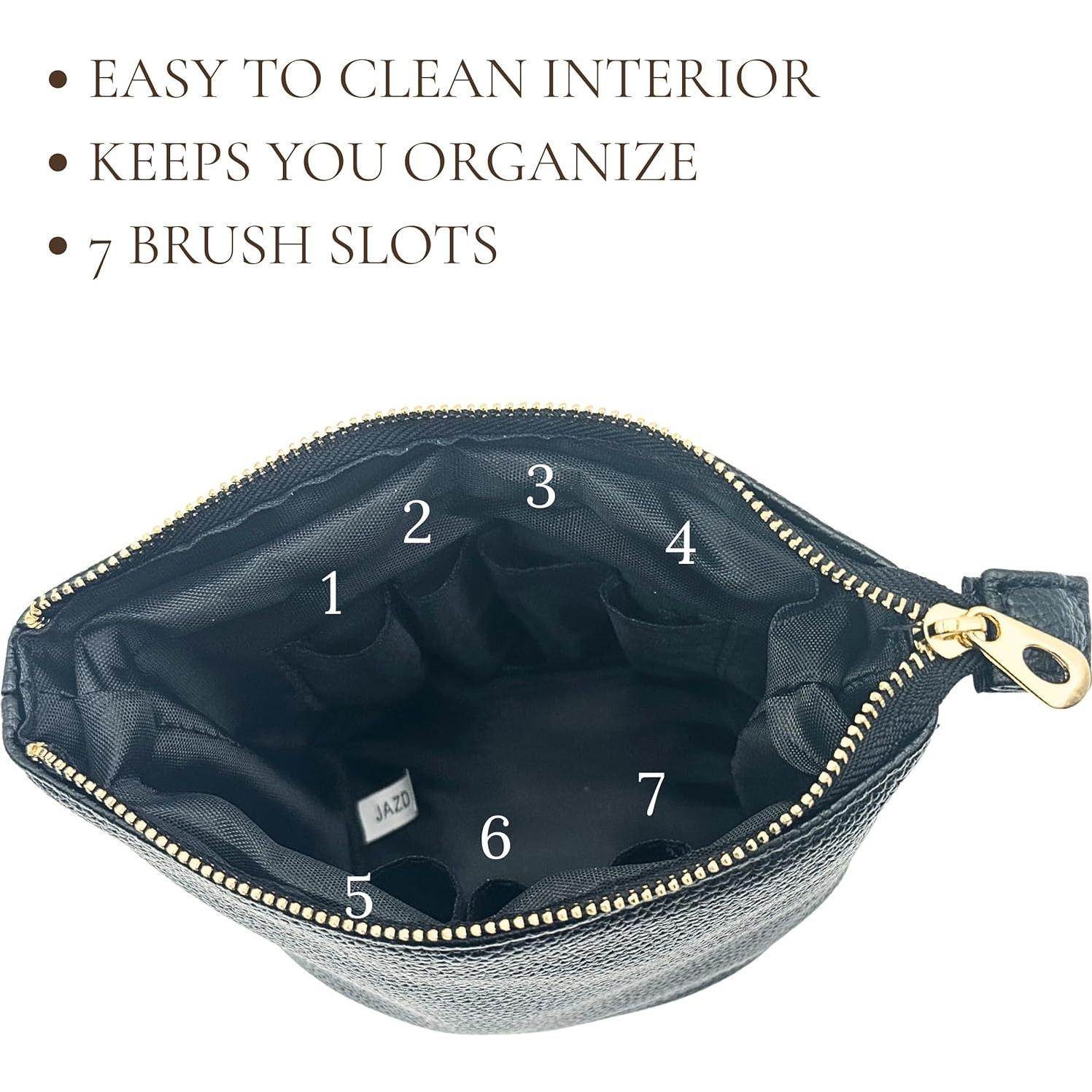 Bolsa de Maquillaje de Viaje JAZD Negra 2-en-1 con Soporte