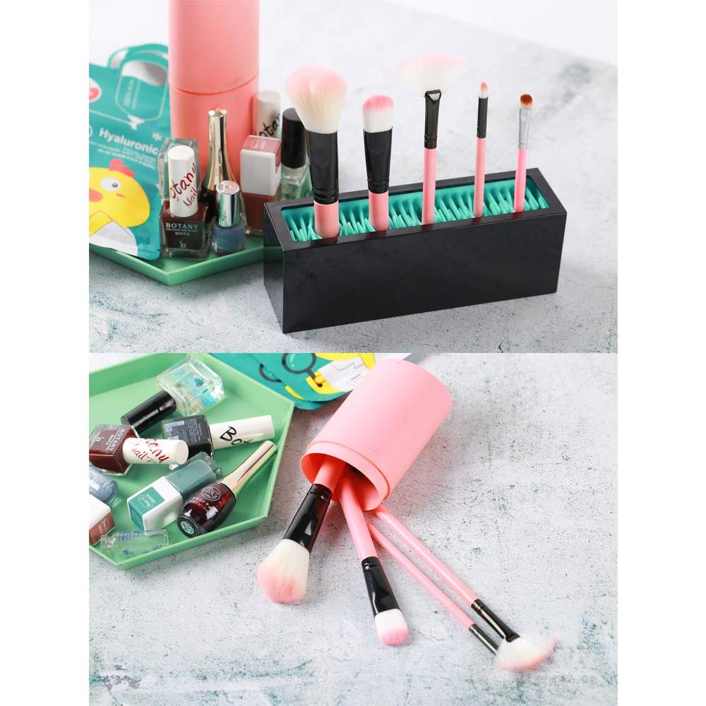 Organizador de Brochas de Maquillaje Jamend Clxp Rosa-Blanco