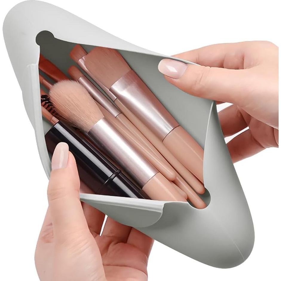 Soporte de Maquillaje de Viaje TUCANA Gris con Cierre Magnético