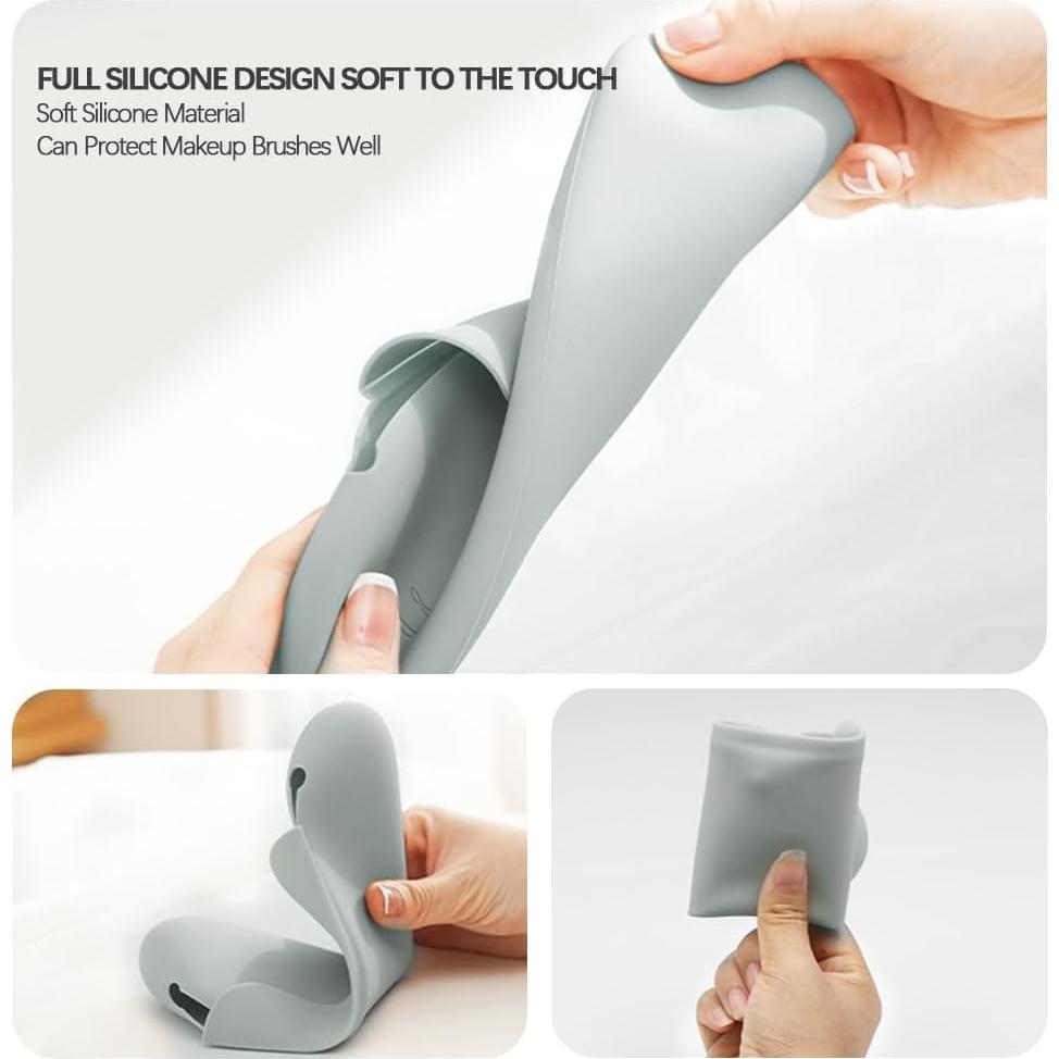 Soporte de Maquillaje de Viaje TUCANA Gris con Cierre Magnético