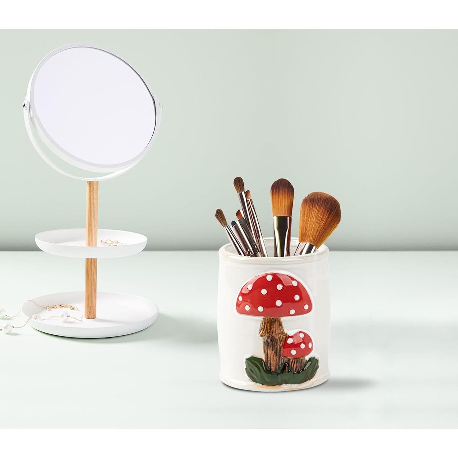 Soporte Organizador para Brochas de Maquillaje Cerámica dgudgu