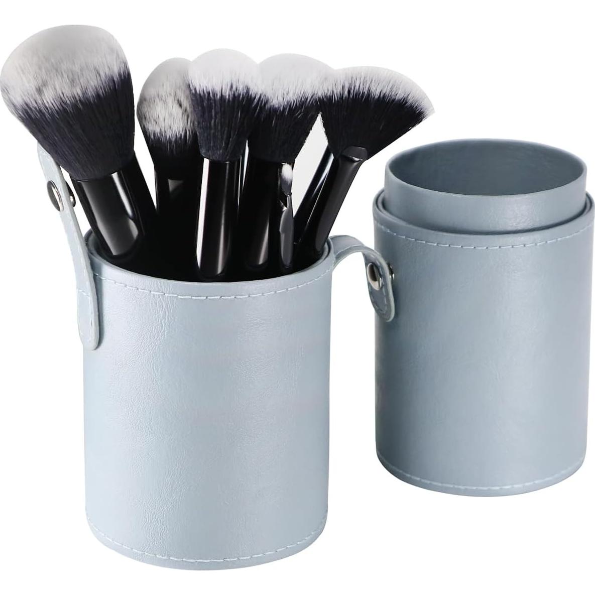 Estuche de Brochas de Maquillaje Kososuru Cuero PU Azul Claro