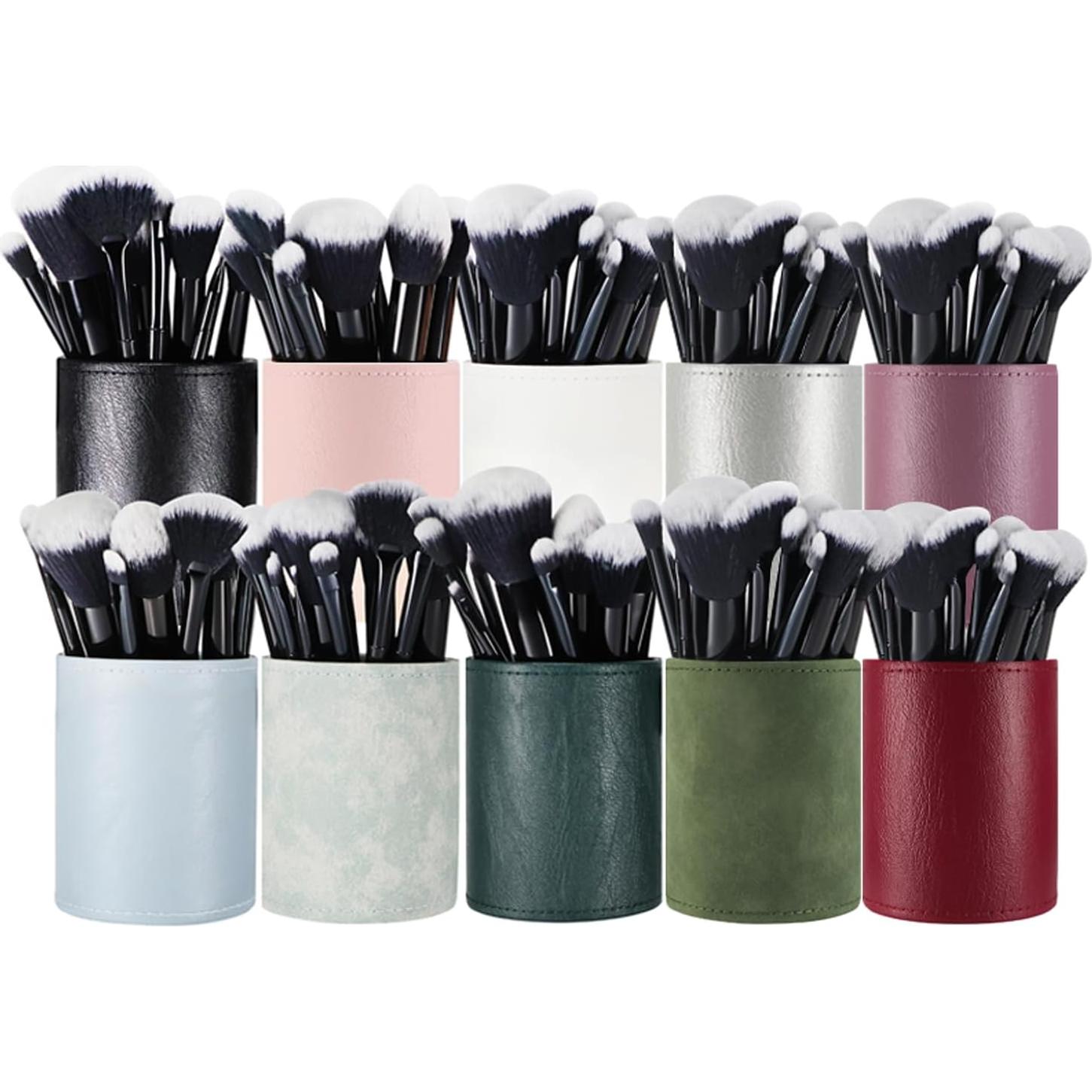 Estuche de Brochas de Maquillaje Kososuru Cuero PU Azul Claro