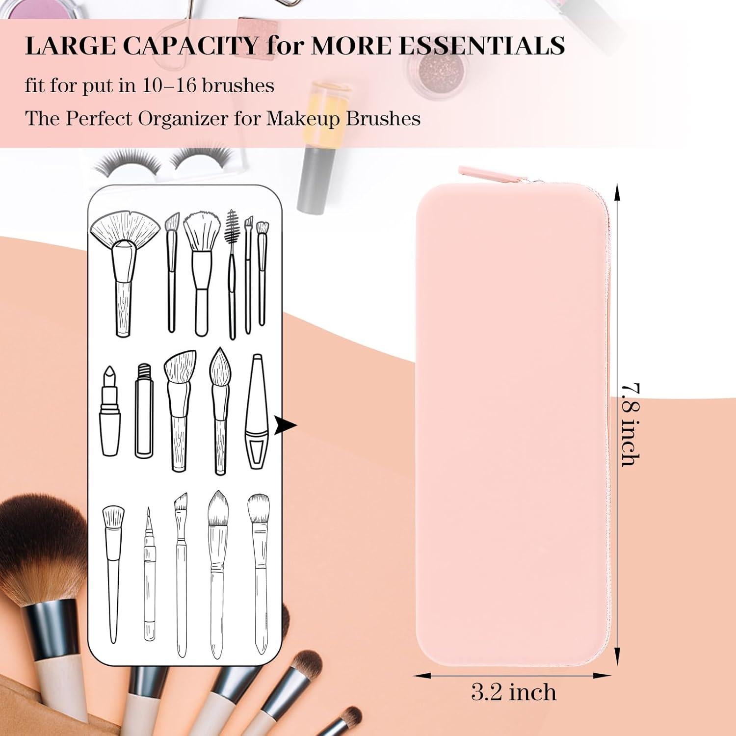 Estuche Organizador de Brochas de Maquillaje Sakolla Rosa