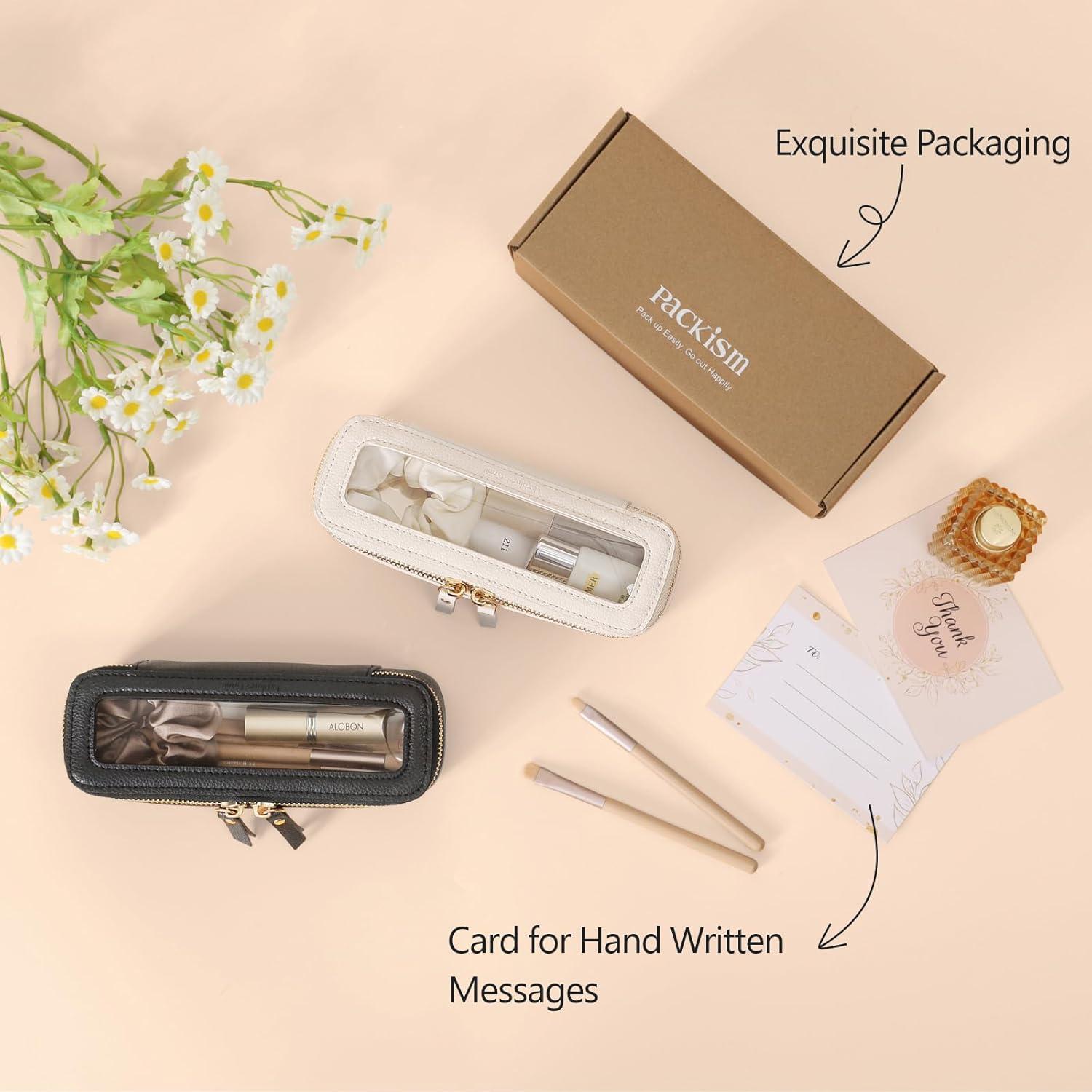 Bolsa de Maquillaje Transparente Packism Slim Crema 19x6x6.5cm