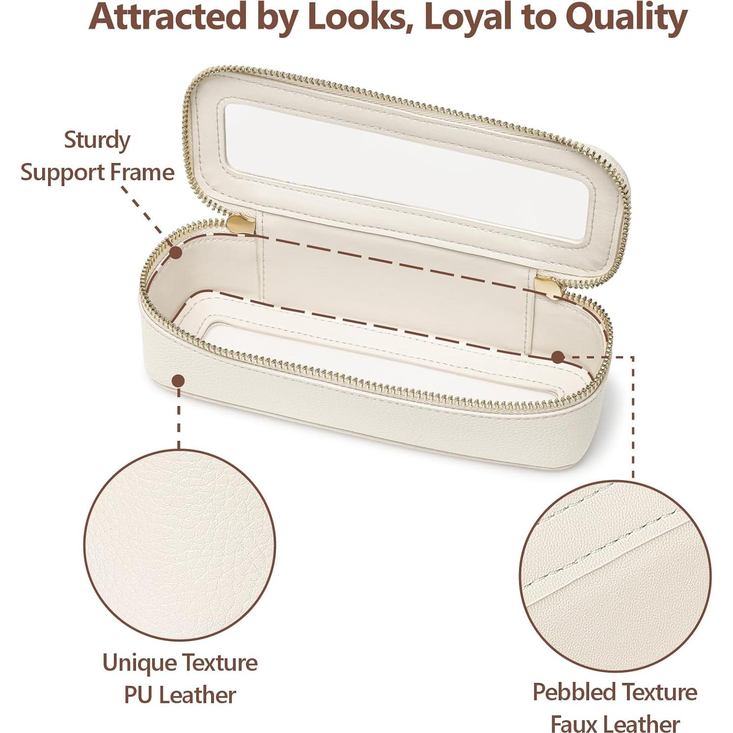 Bolsa de Maquillaje Transparente Packism Slim Crema 19x6x6.5cm