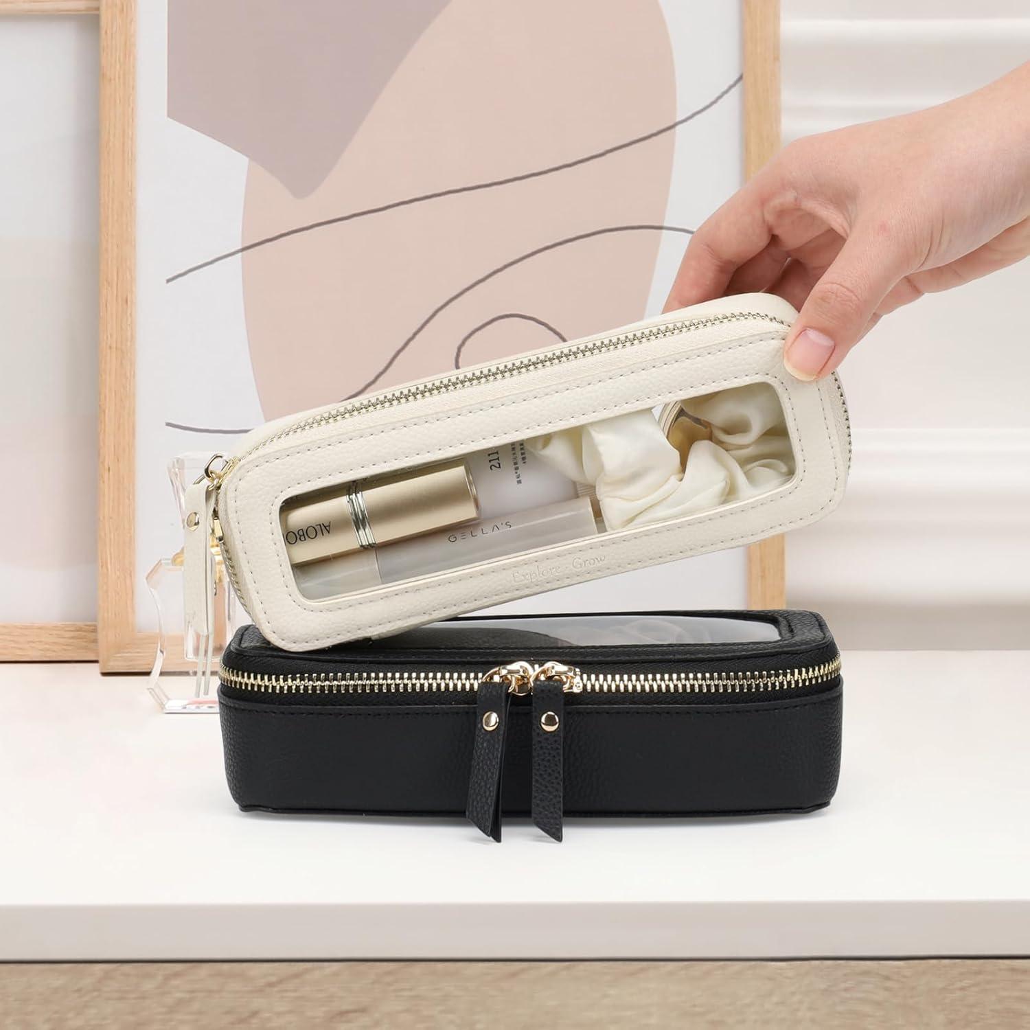 Bolsa de Maquillaje Transparente Packism Slim Crema 19x6x6.5cm