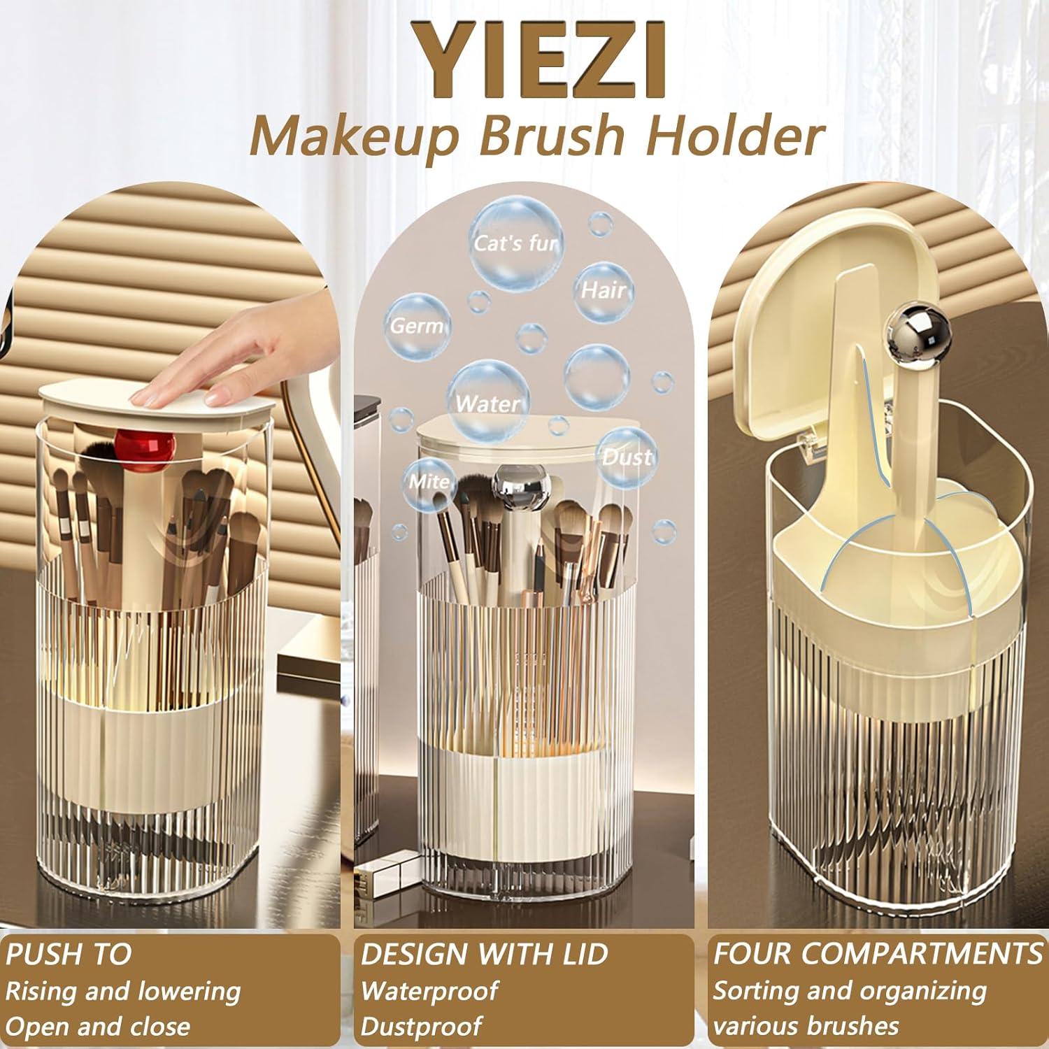 Soporte para Brochas de Maquillaje YIEZI, Organizador Impermeable