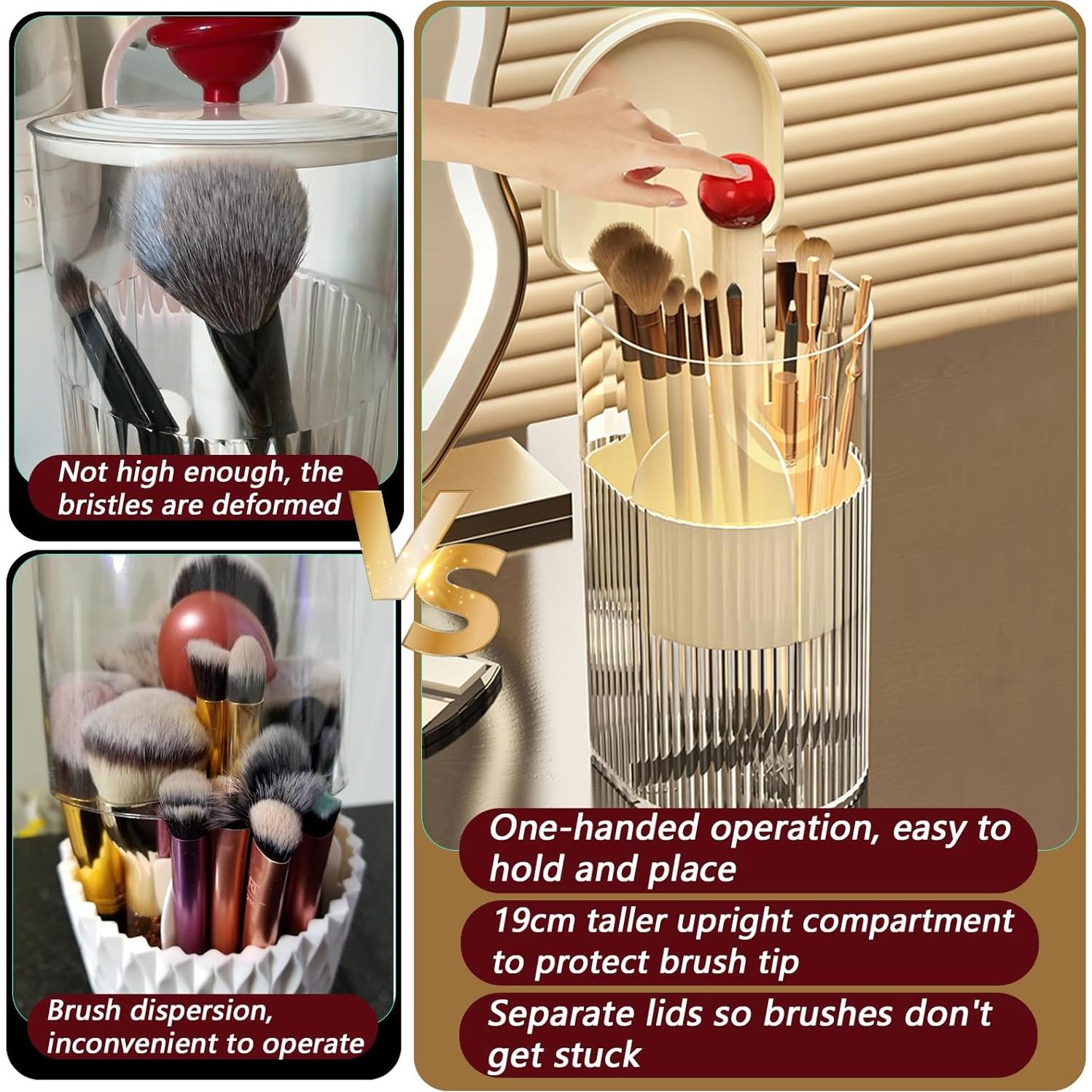 Soporte para Brochas de Maquillaje YIEZI, Organizador Impermeable