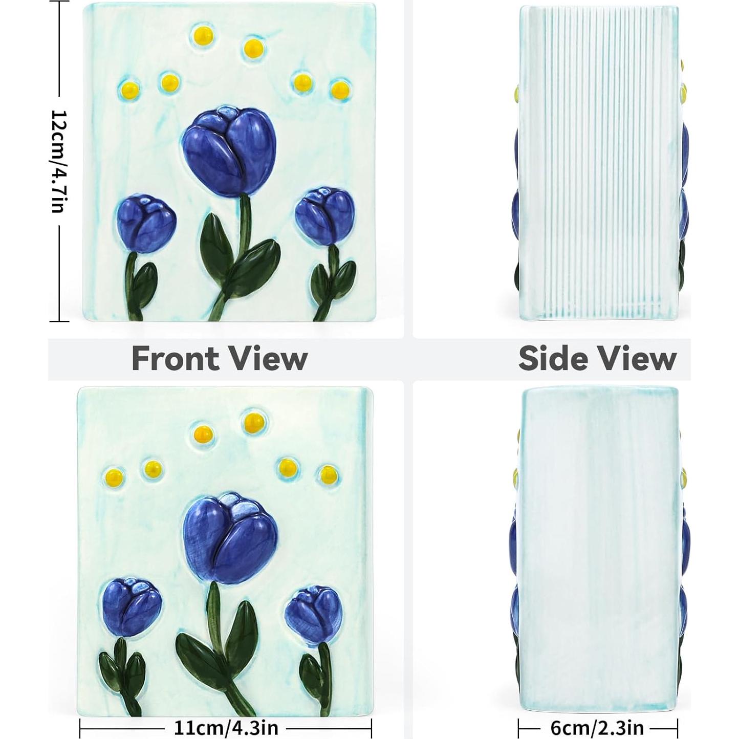 Soporte para Cepillos de Dientes Tulipán Azul Cerámica Busnos