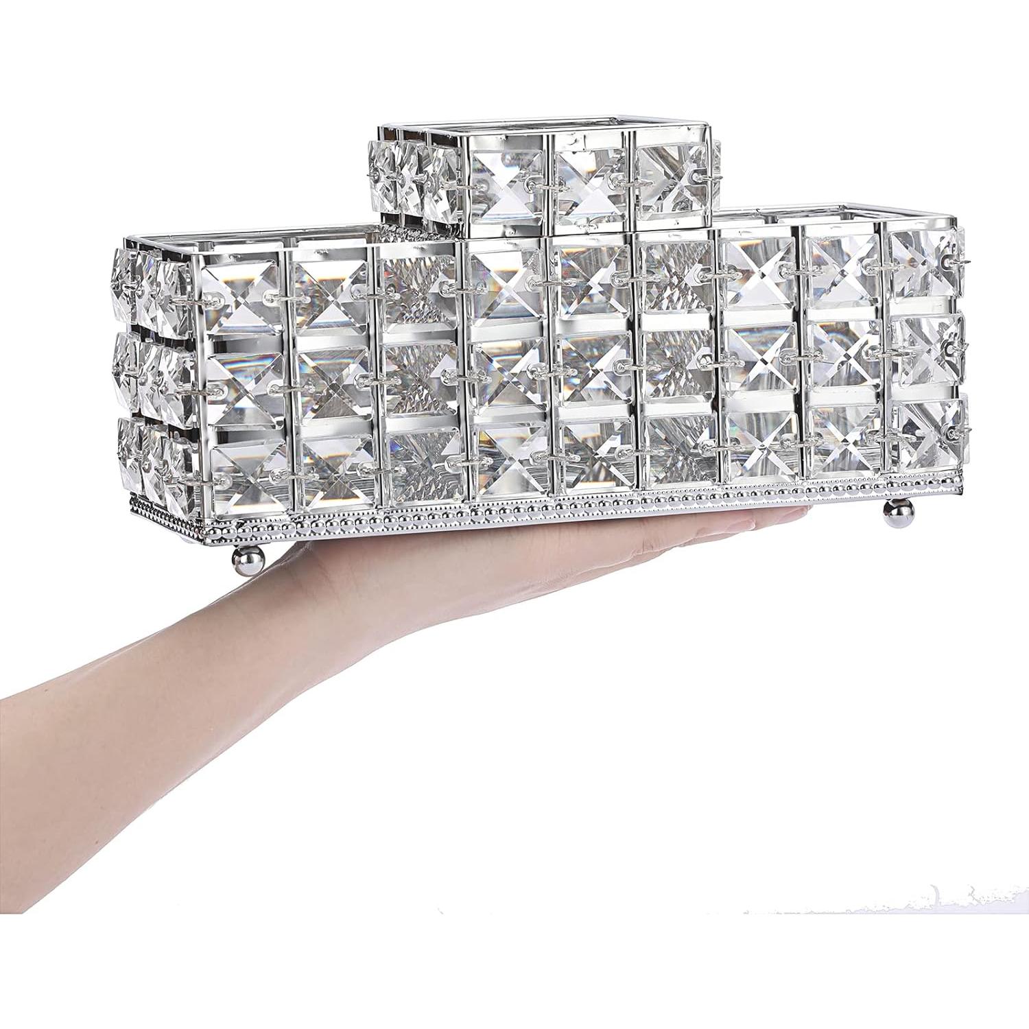 Soporte para Brochas de Maquillaje Hipiwe de Cristal 3 Ranuras