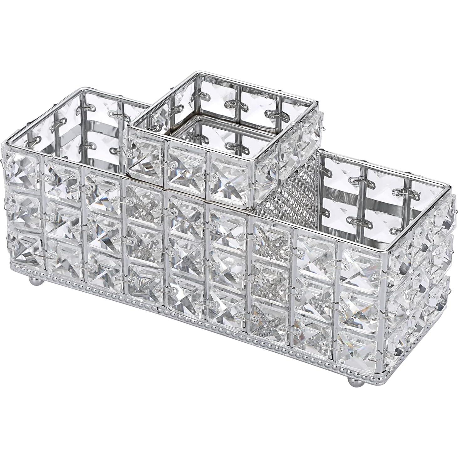 Soporte para Brochas de Maquillaje Hipiwe de Cristal 3 Ranuras