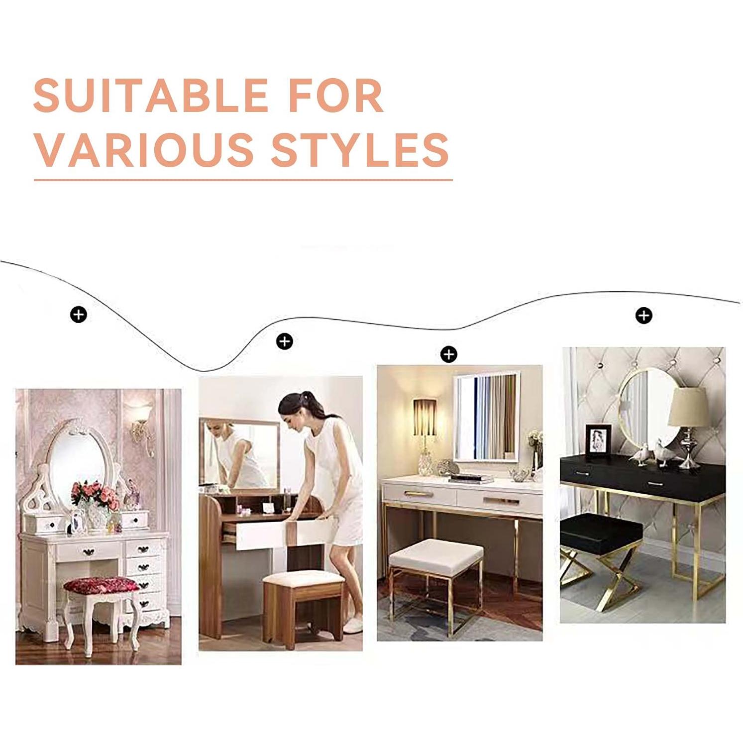 Organizador de Brochas de Maquillaje Vintage Yueqing - Vidrio y Perlas