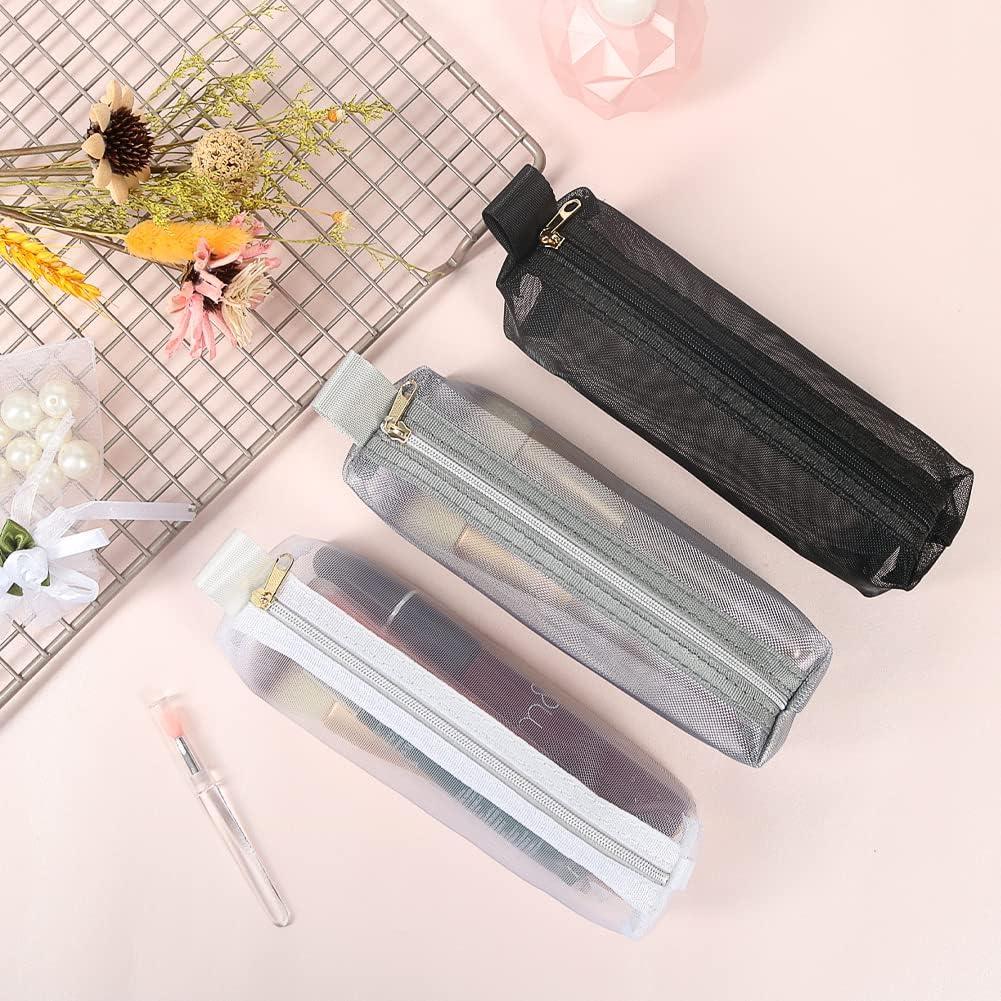 Bolsa de Maquillaje de Malla 3Pcs Nylon Organizador Cosmético