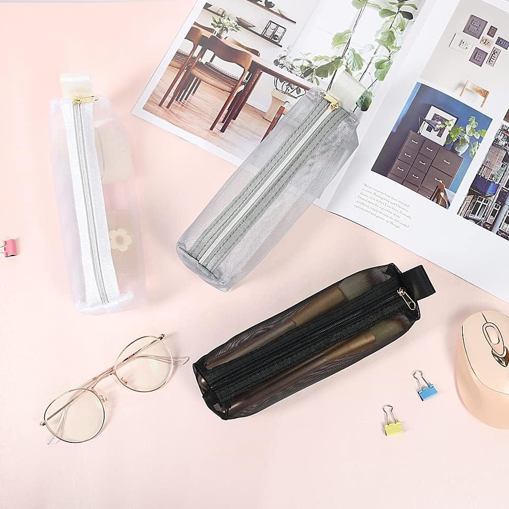 Bolsa de Maquillaje de Malla 3Pcs Nylon Organizador Cosmético