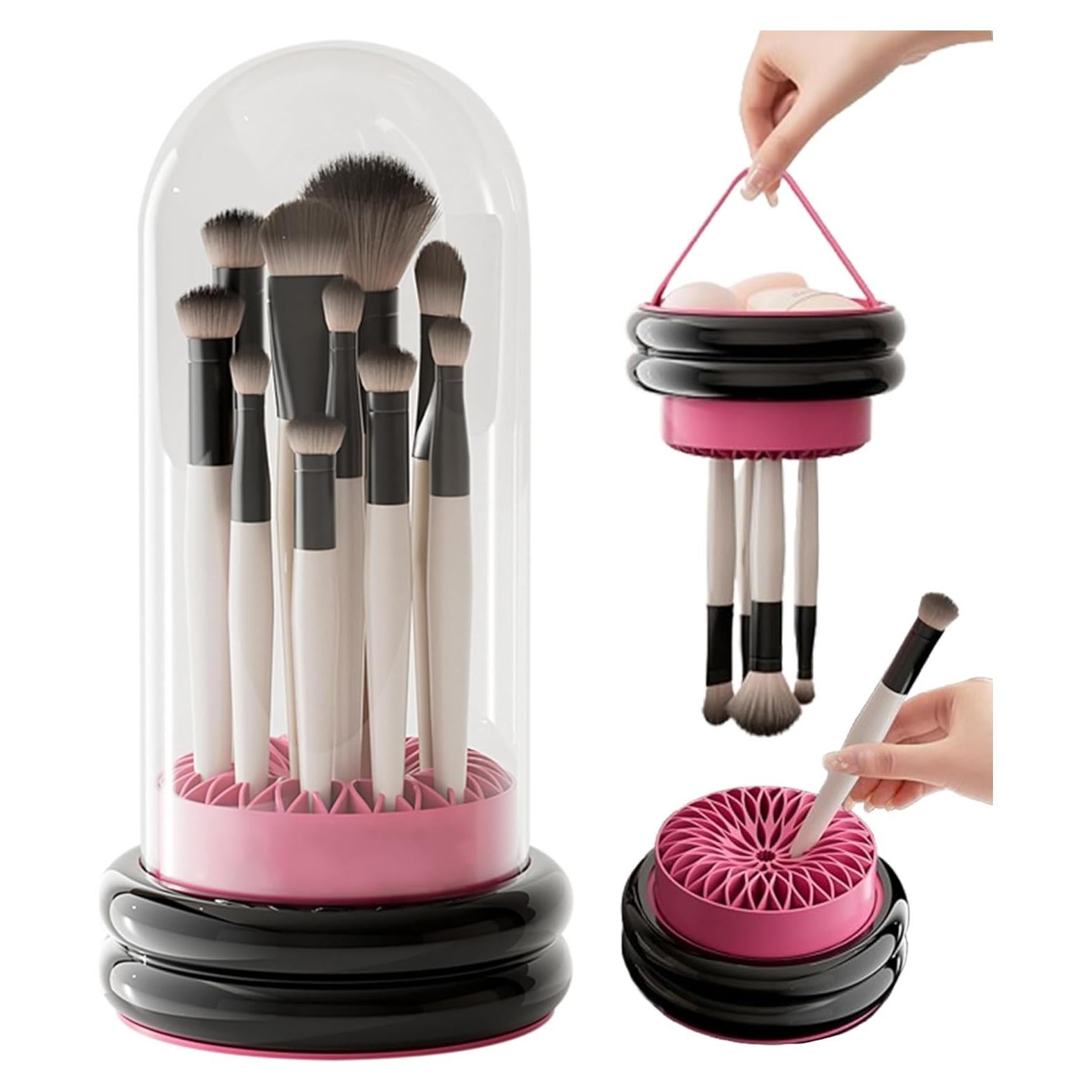 Soporte para Brochas de Maquillaje TIMISTARS 3 en 1 Rosa
