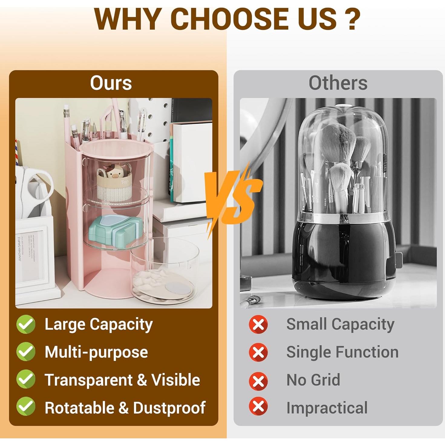 Organizador de Accesorios para el Cabello Azurphoric Rosa 2 Capas