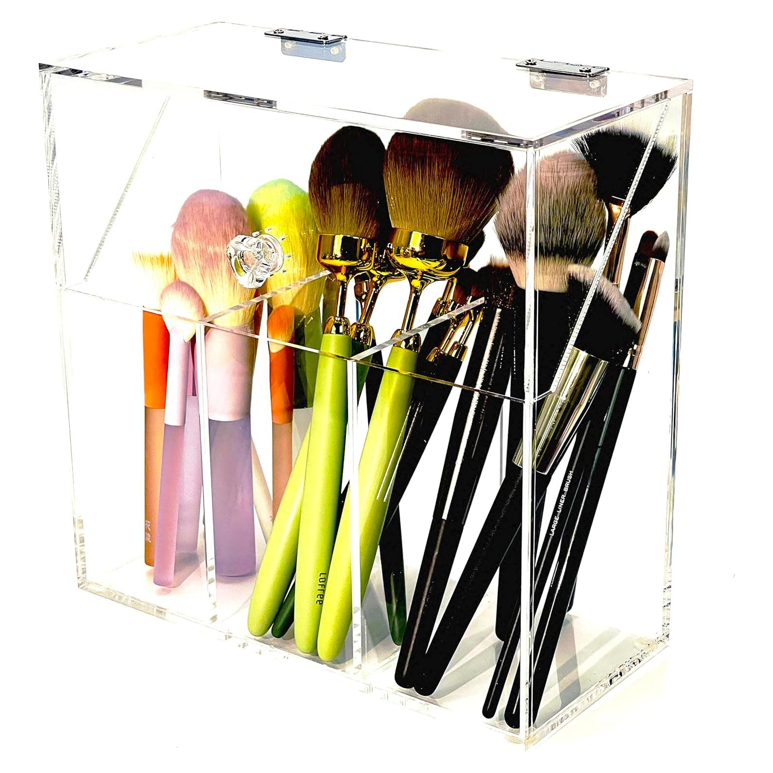 Organizador de Maquillaje Acrílico VASERDDY con Cubierta 21.5x10.2cm