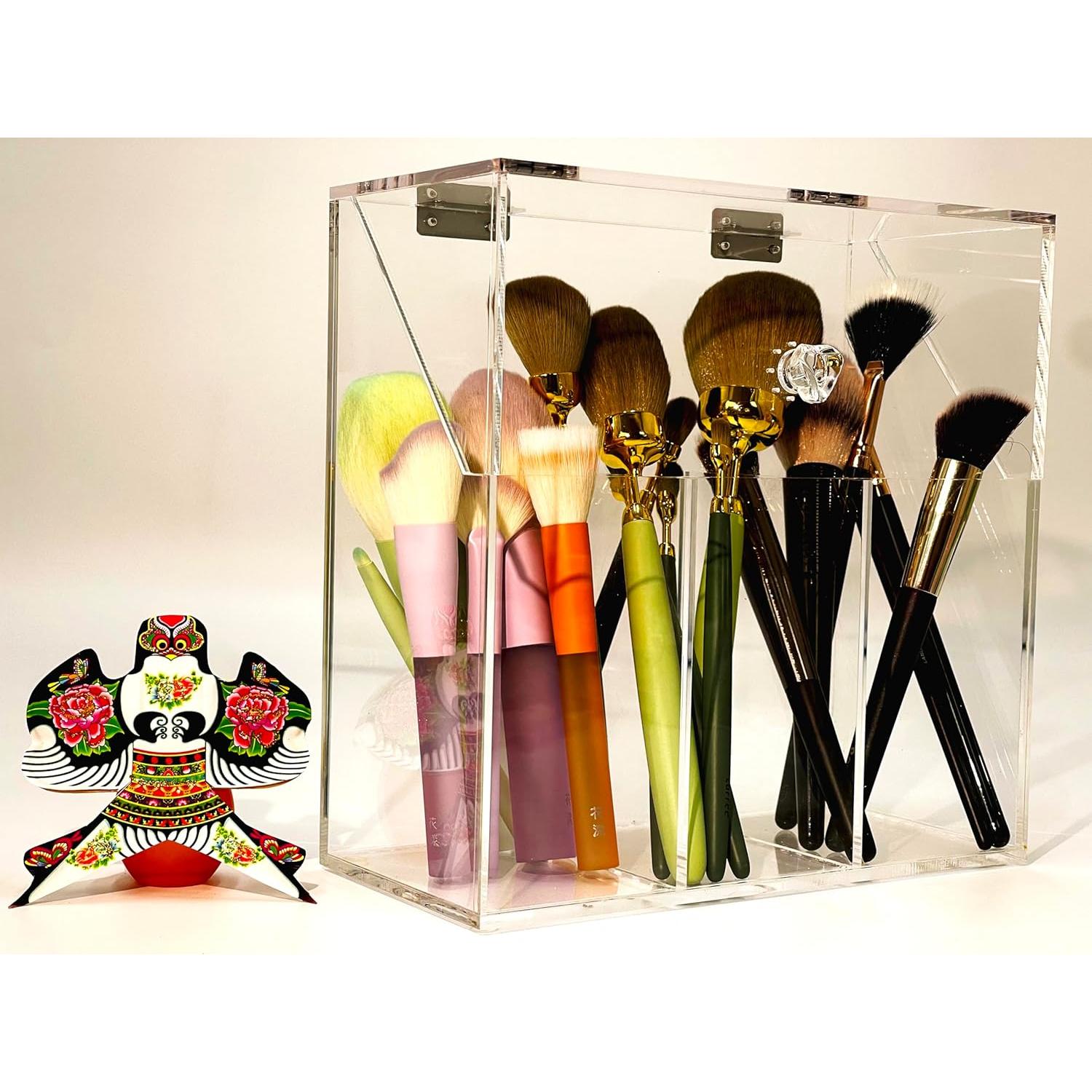 Organizador de Maquillaje Acrílico VASERDDY con Cubierta 21.5x10.2cm