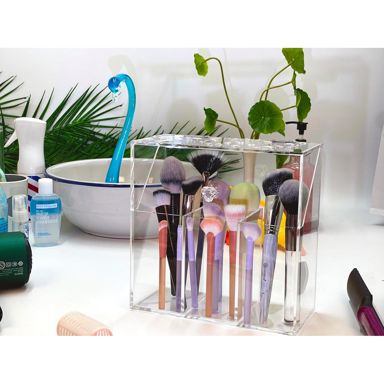 Organizador de Maquillaje Acrílico VASERDDY con Cubierta 21.5x10.2cm