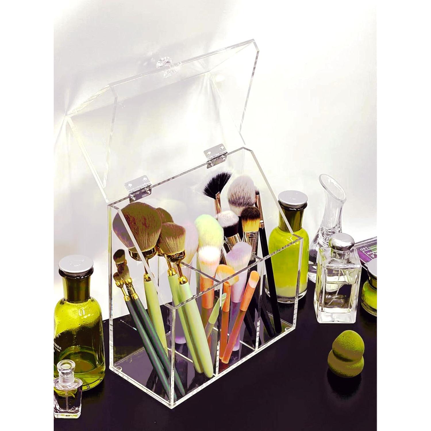 Organizador de Maquillaje Acrílico VASERDDY con Cubierta 21.5x10.2cm