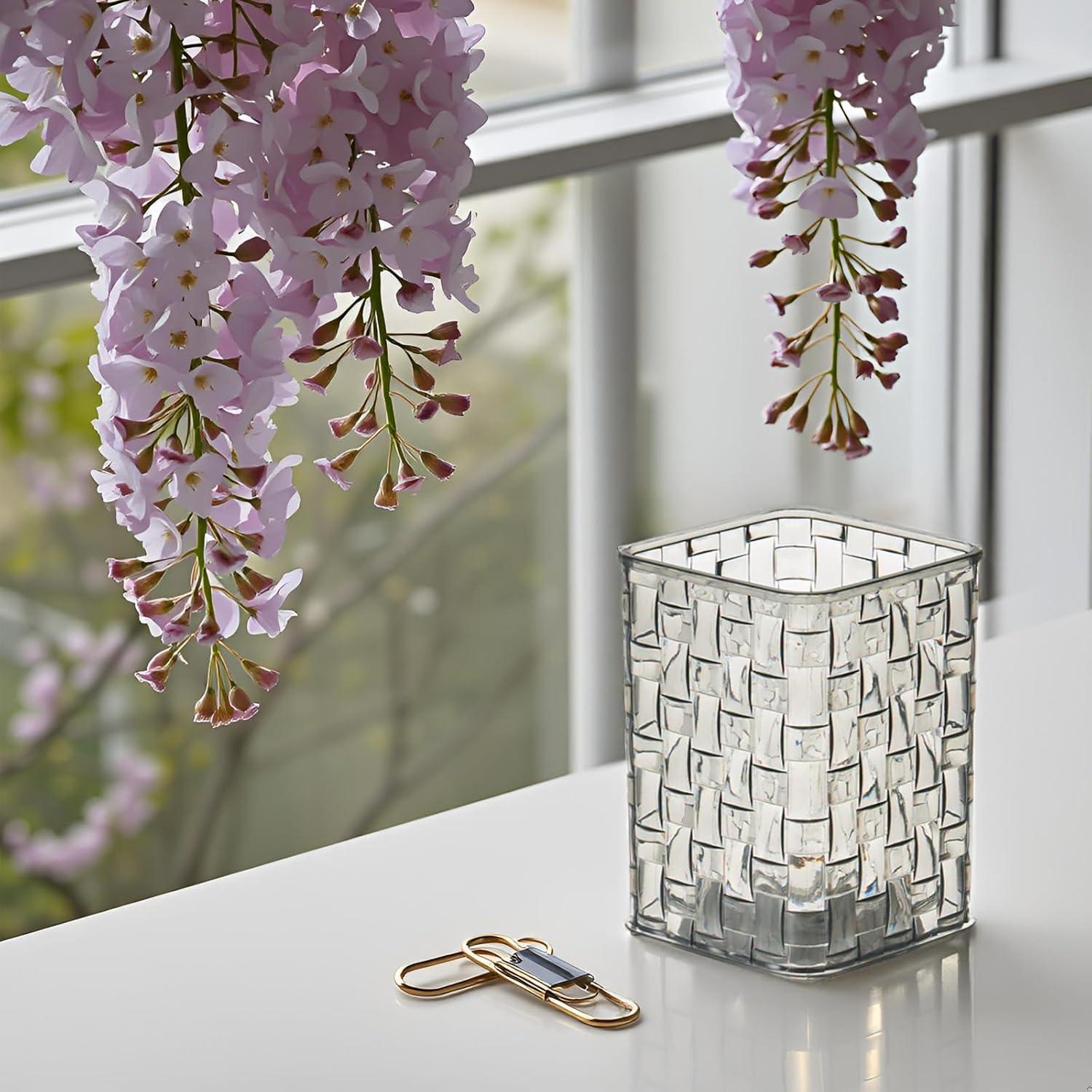 Soporte de bolígrafos acrílico Qomamount 7.62x7.62x10.41cm