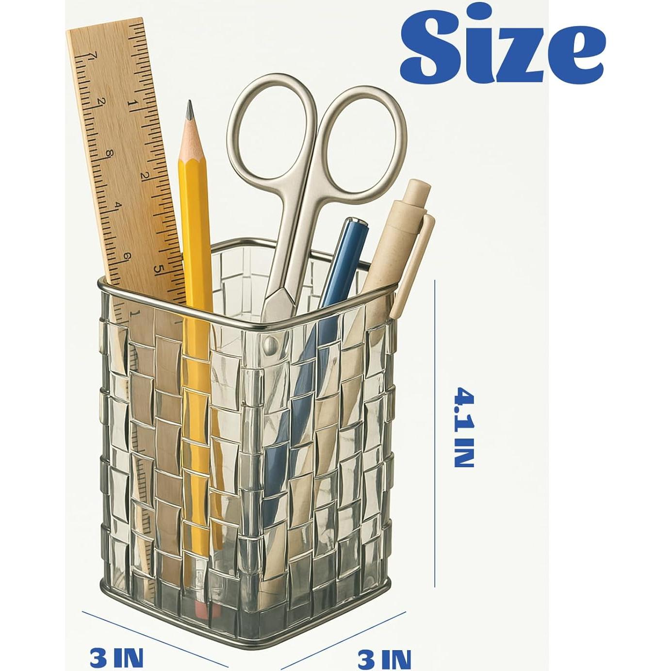 Soporte de bolígrafos acrílico Qomamount 7.62x7.62x10.41cm