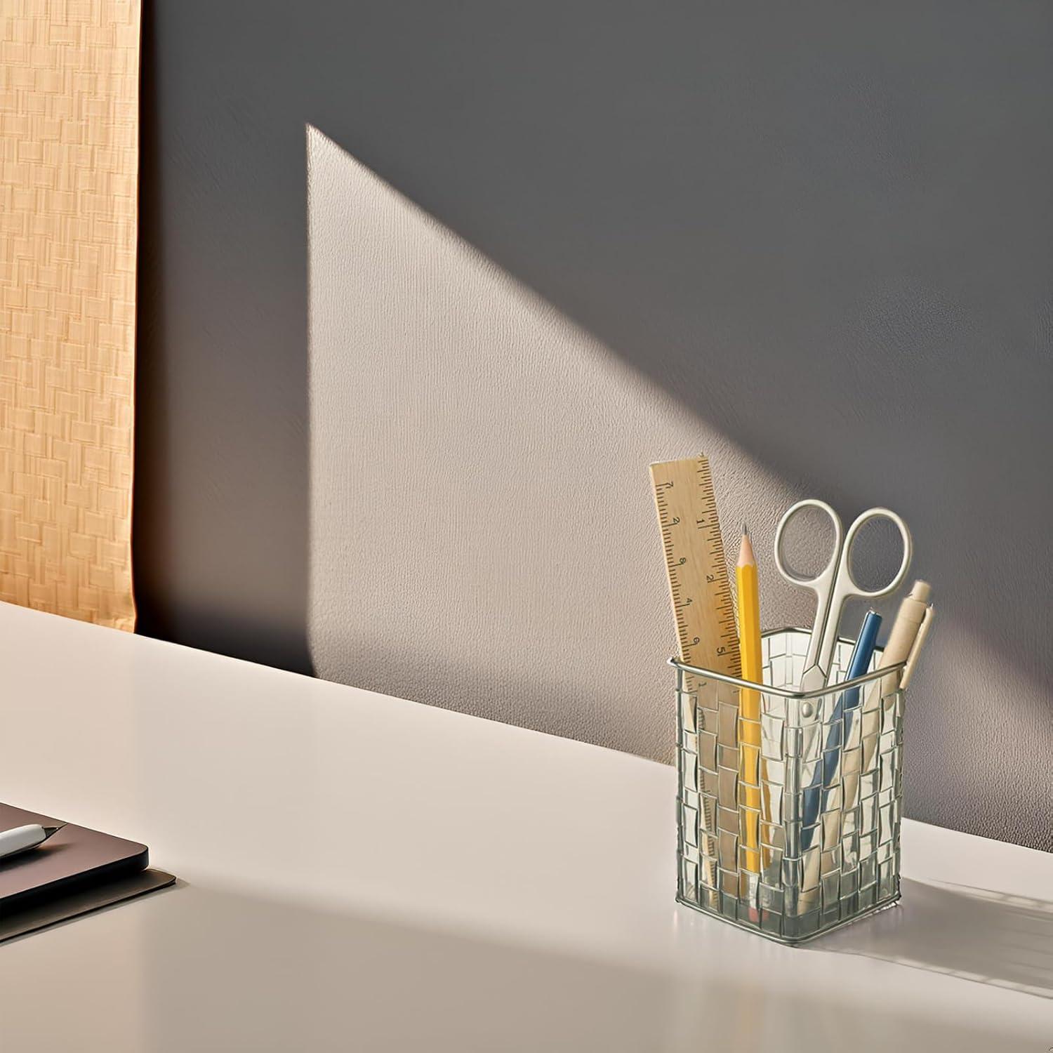 Soporte de bolígrafos acrílico Qomamount 7.62x7.62x10.41cm