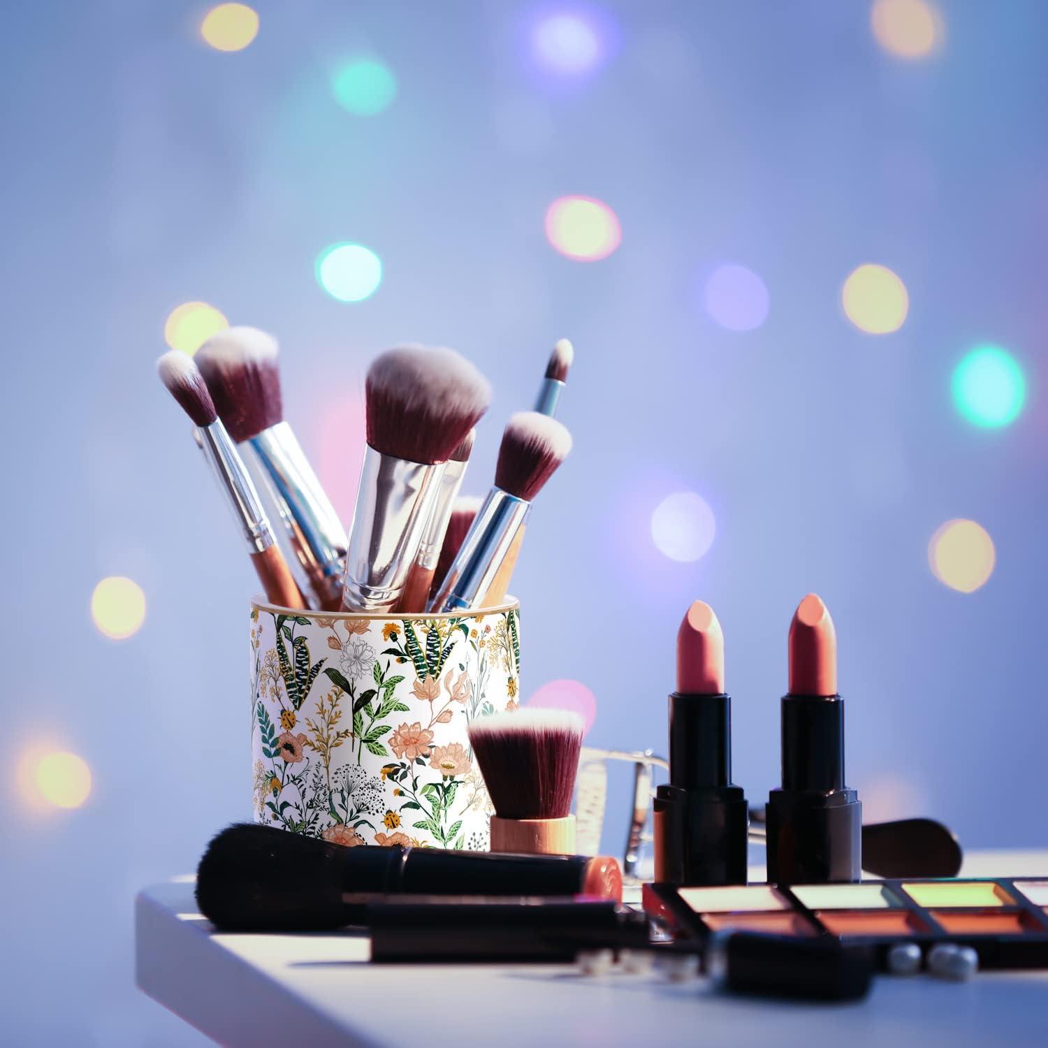 Soporte para lápices WAVEYU cerámica flor blanca 10 cm