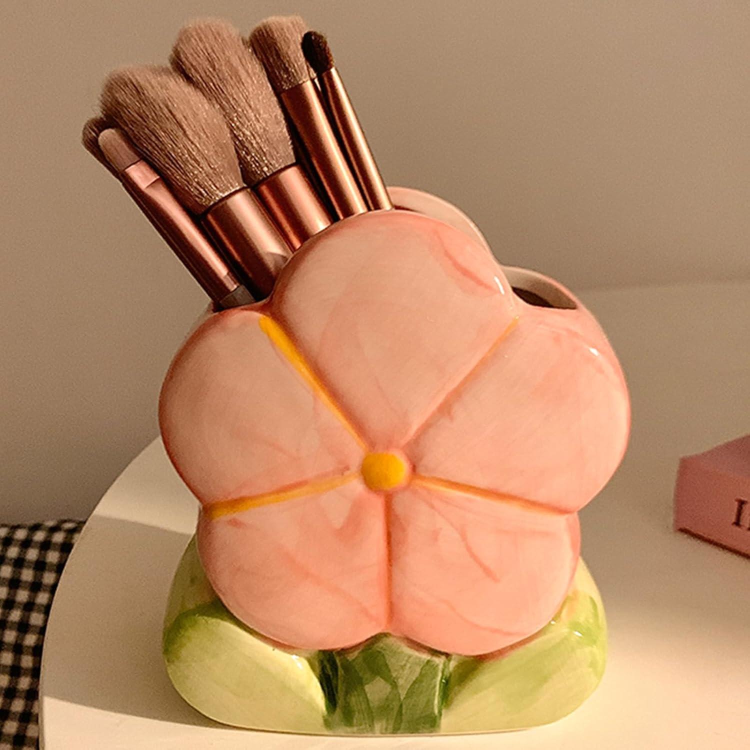 Soporte de Lápices Rosa Busnos Floral para Escritorio