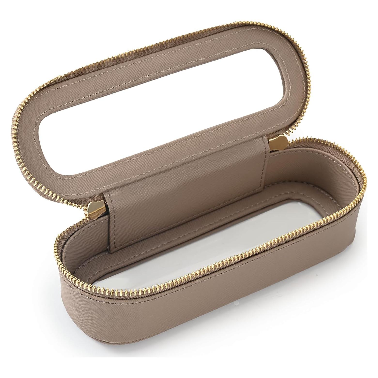 Bolsa de Maquillaje Transparente Aveniee Slim Taupe 19.8 cm