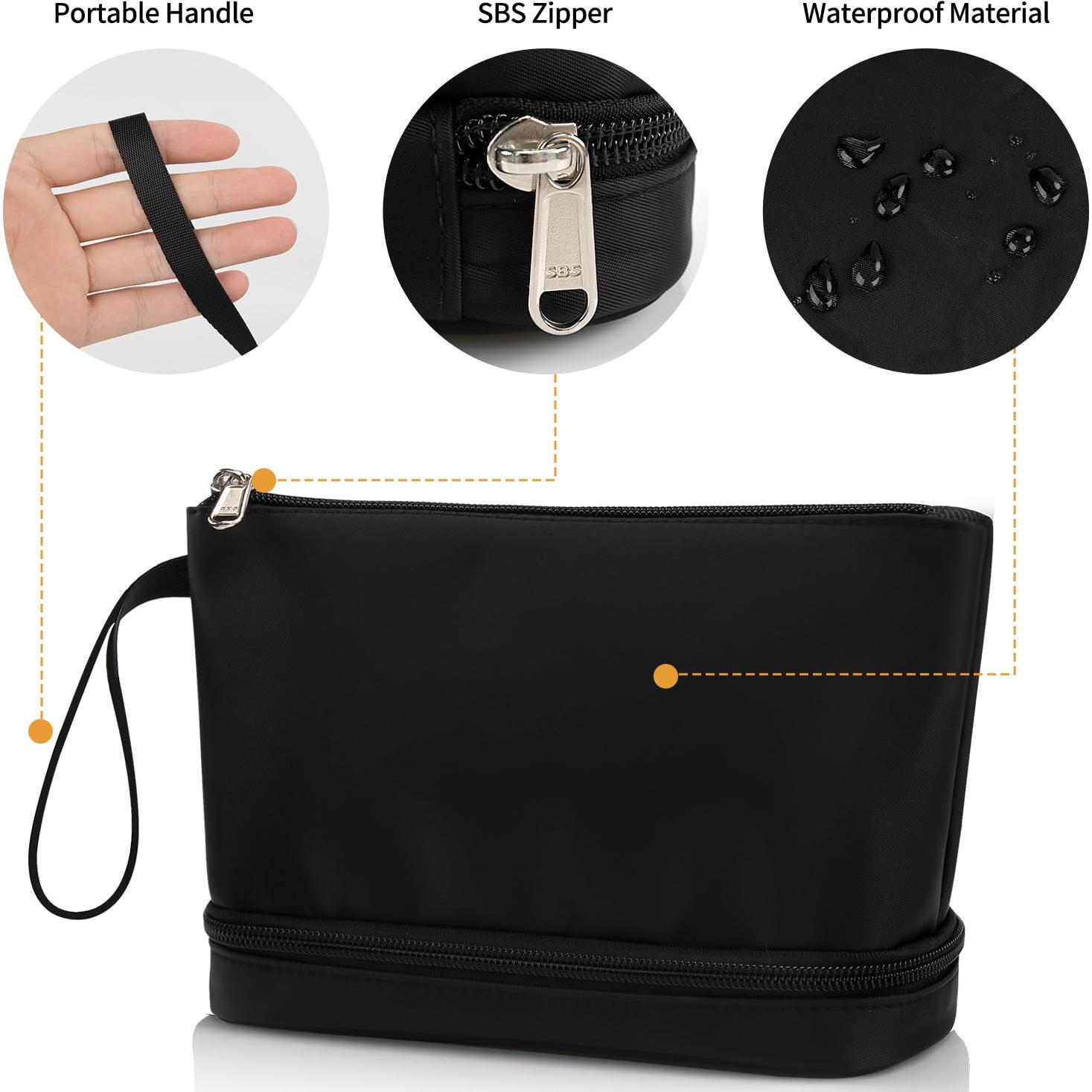 Bolsa de Maquillaje Pequeña Etérea Negra Doble Capa 21.96x8.99cm