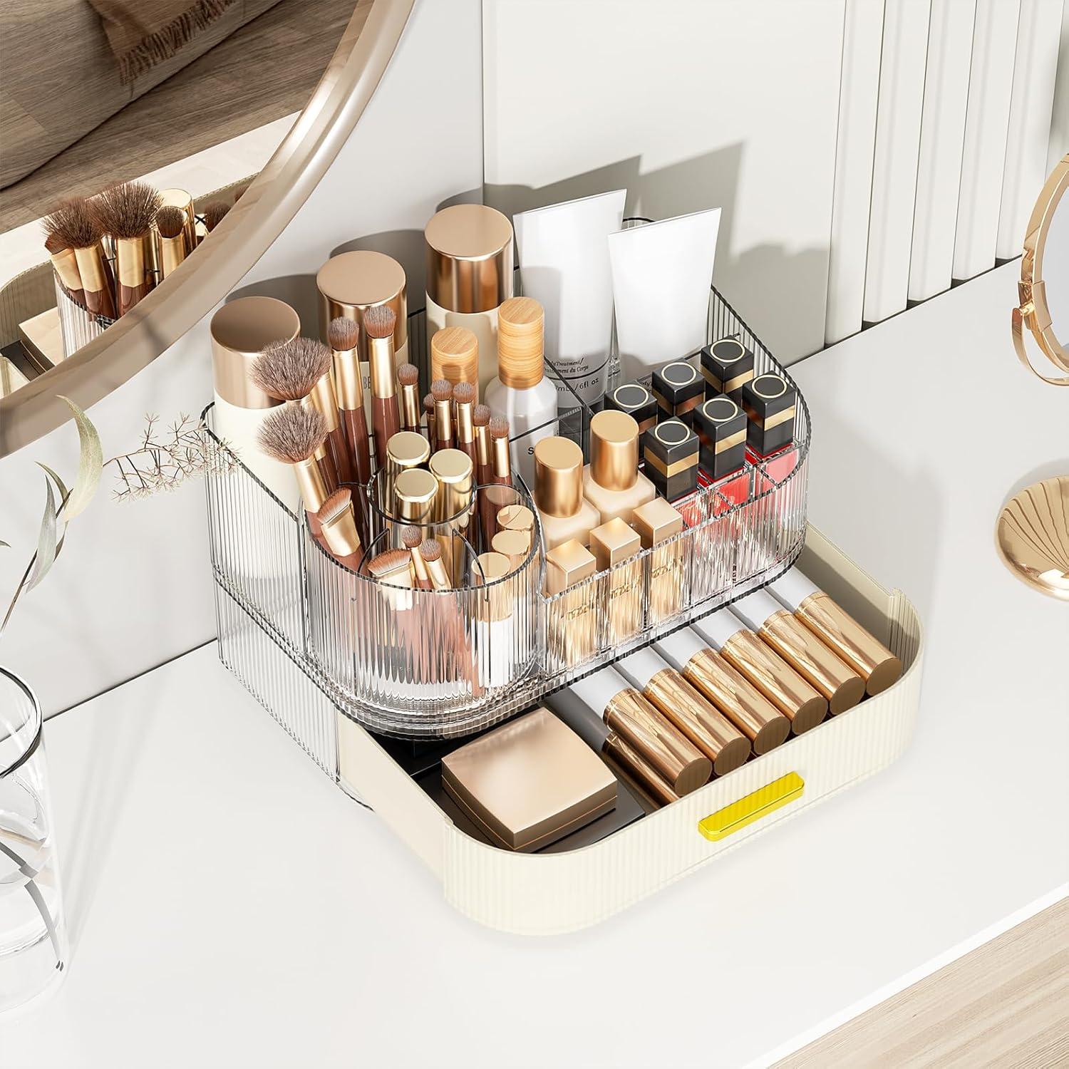 Organizador de Maquillaje Delamu Blanco con Cajones Apilables