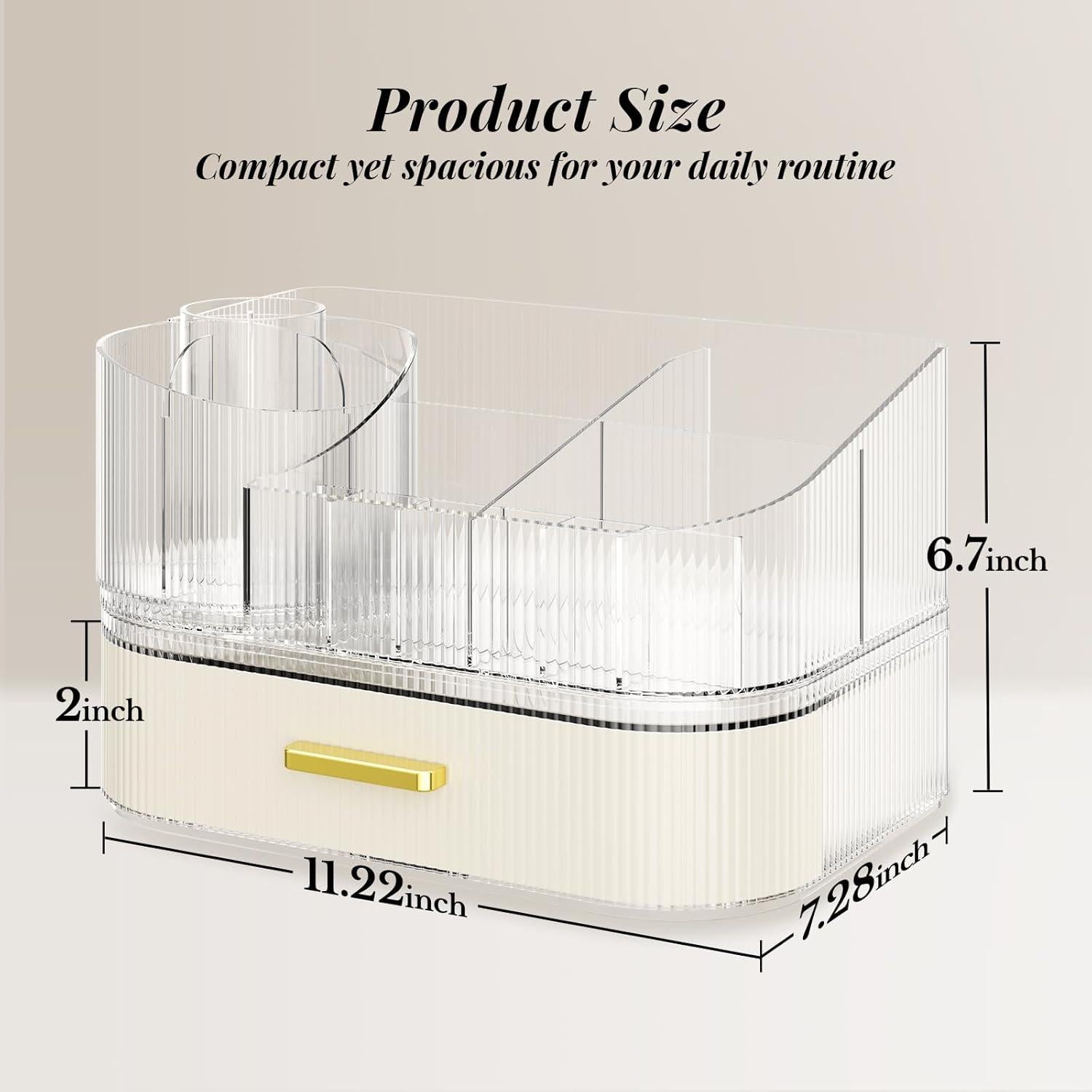 Organizador de Maquillaje Delamu Blanco con Cajones Apilables