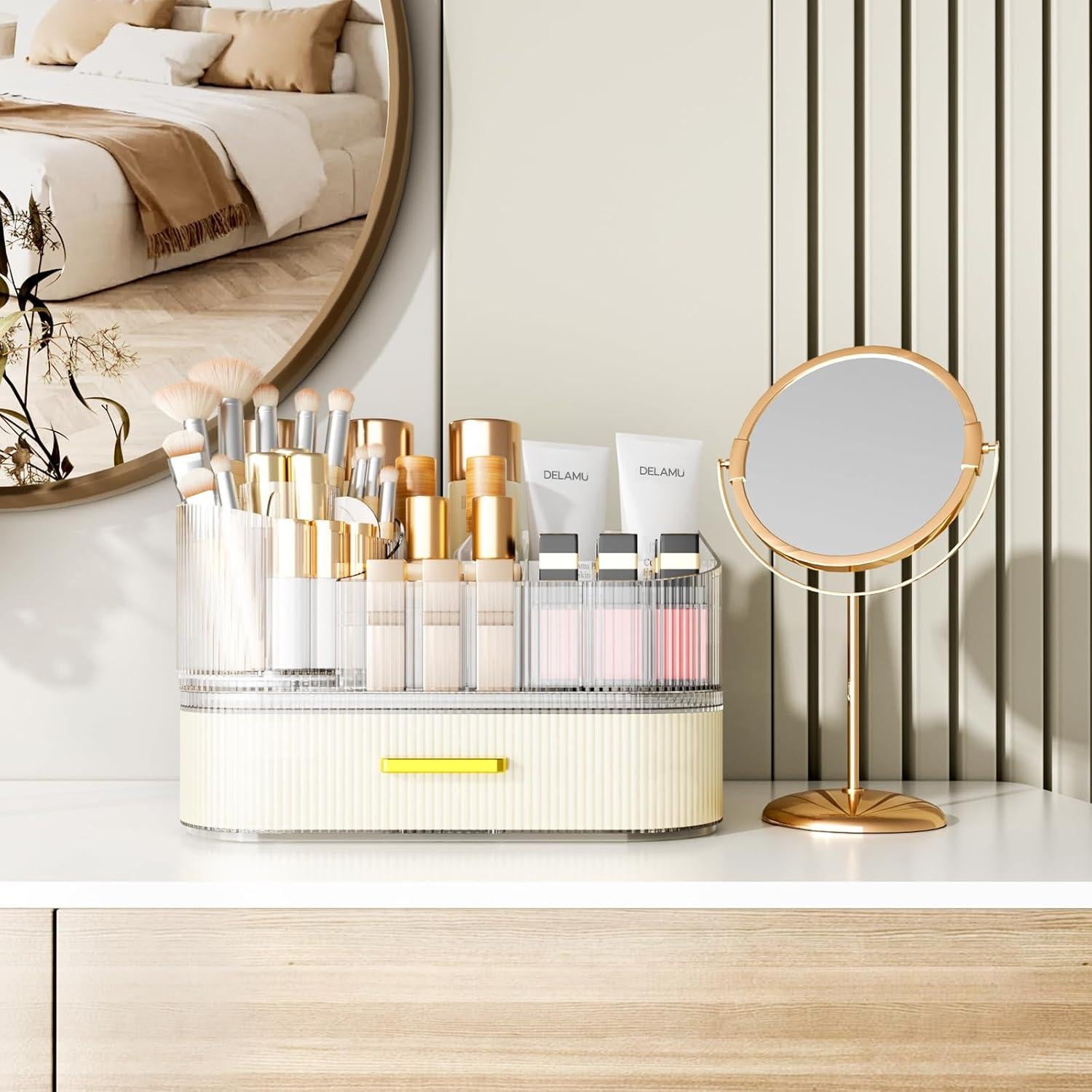 Organizador de Maquillaje Delamu Blanco con Cajones Apilables