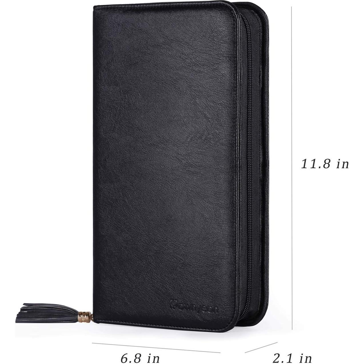 Bolsa Organizadora de Brochas Rownyeon Cuero Negro 30x17.5cm