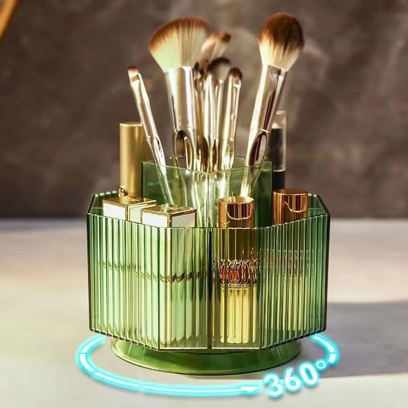 Soporte Rotatorio para Brochas de Maquillaje CESTATIVO Verde 360°
