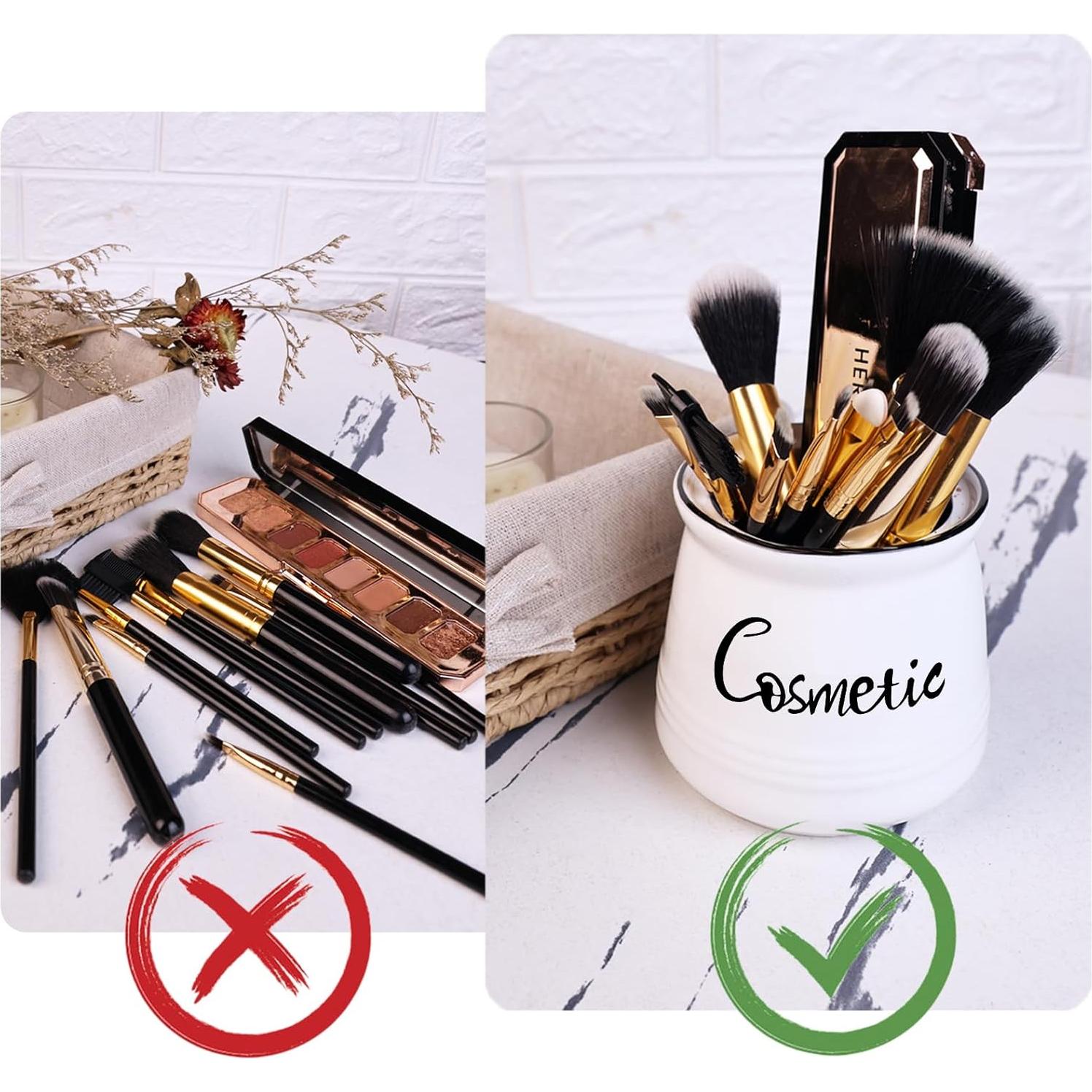 Organizador de Almacenamiento Cosmético ONTUBE Cerámica Blanca