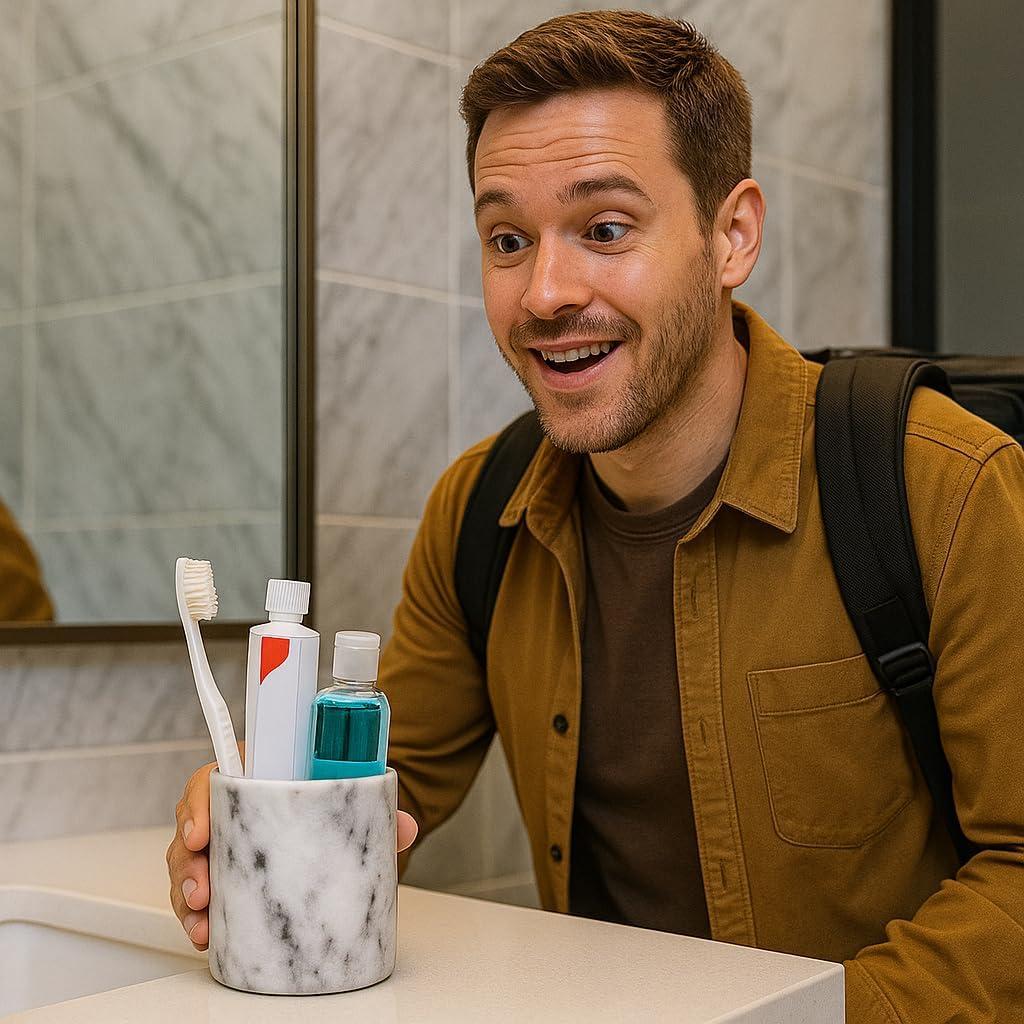 Soporte para bolígrafos de mármol natural Creative Home 8.4 cm