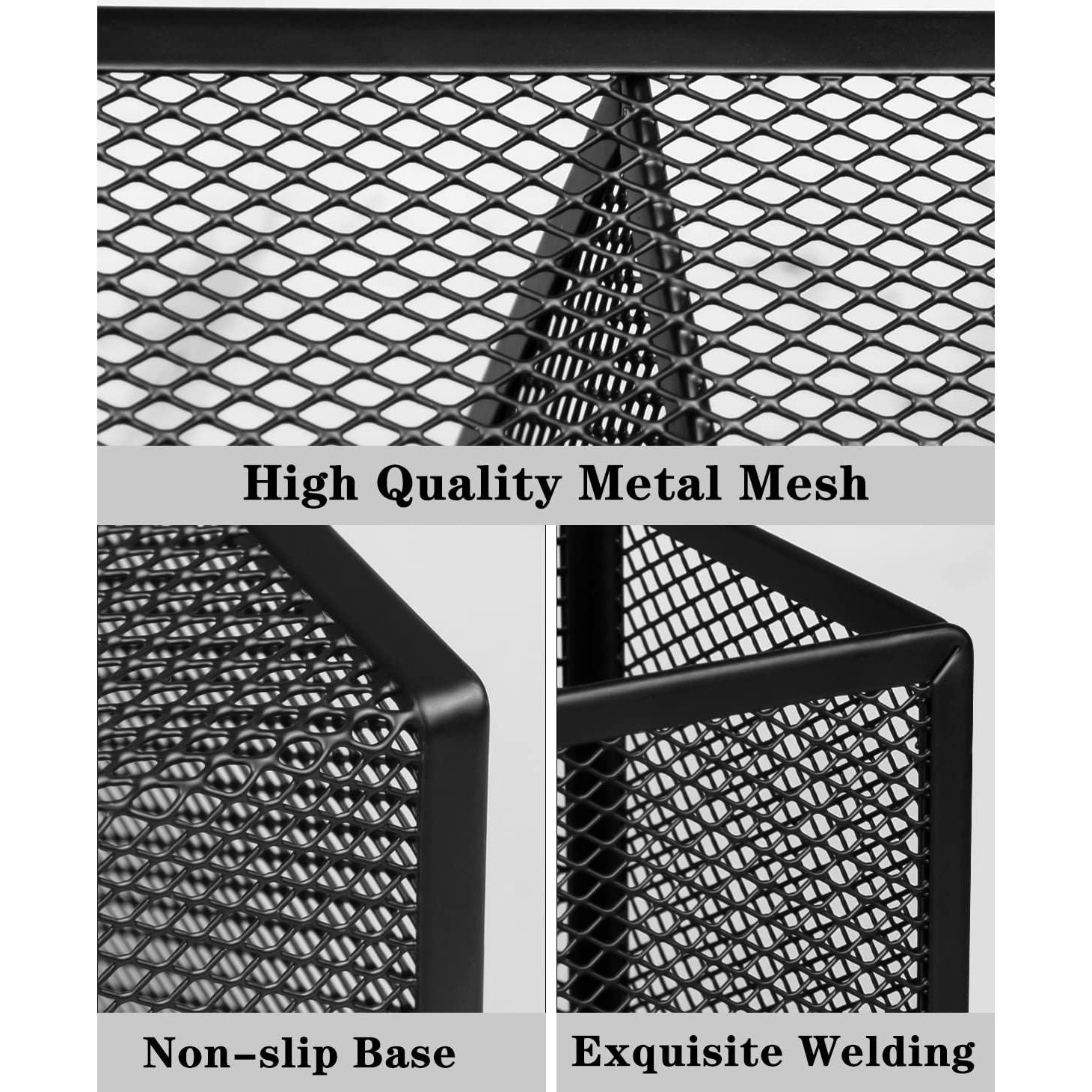 Soporte para Lápices QYH de Malla Metálica 4 Compartimentos