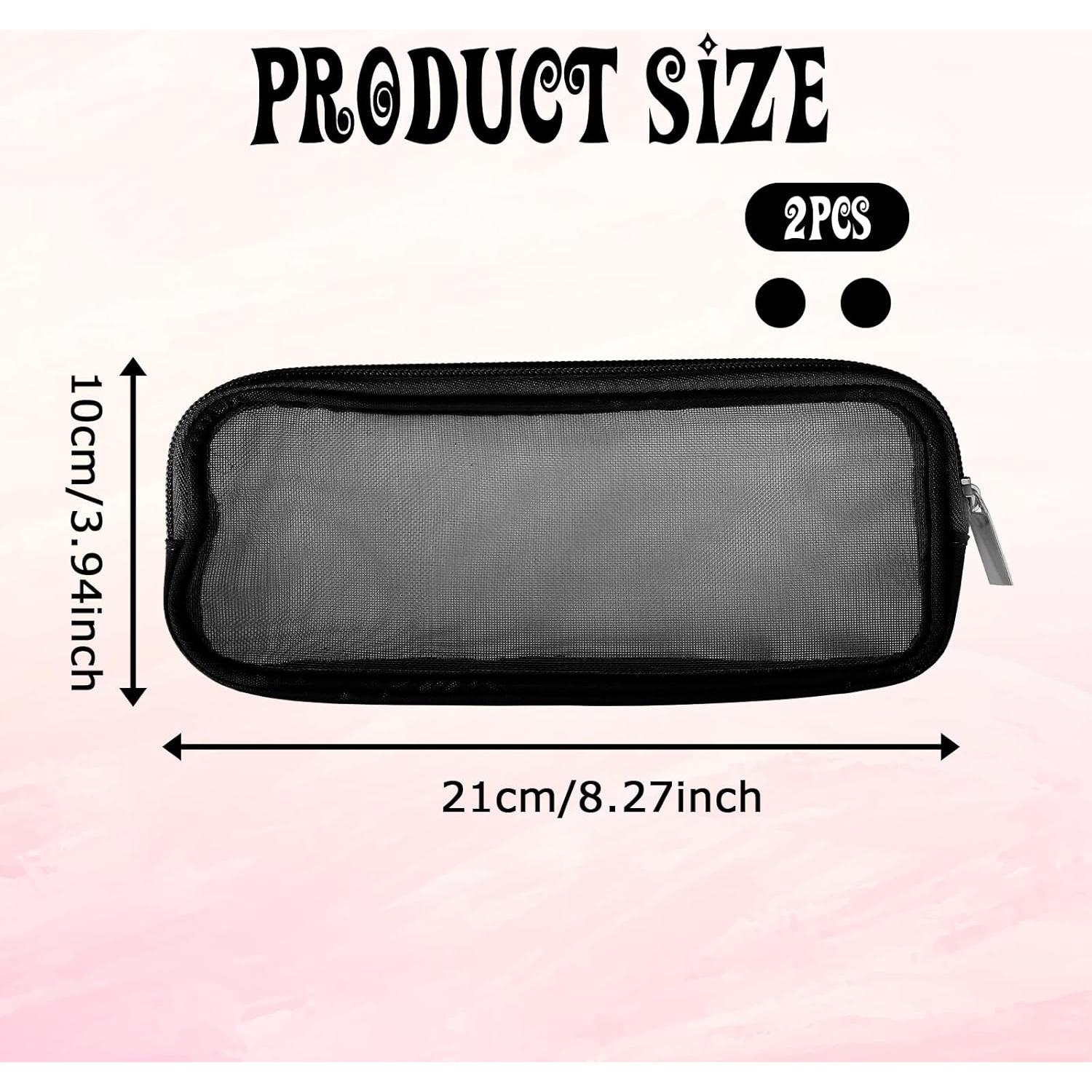 Bolsa de Maquillaje de Malla Transparente Styquenzer - 2 Pcs
