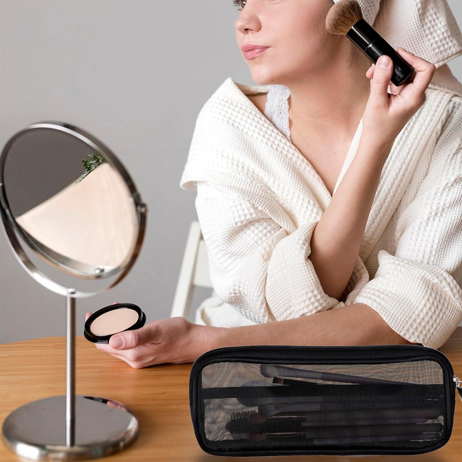 Bolsa de Maquillaje de Malla Transparente Styquenzer - 2 Pcs