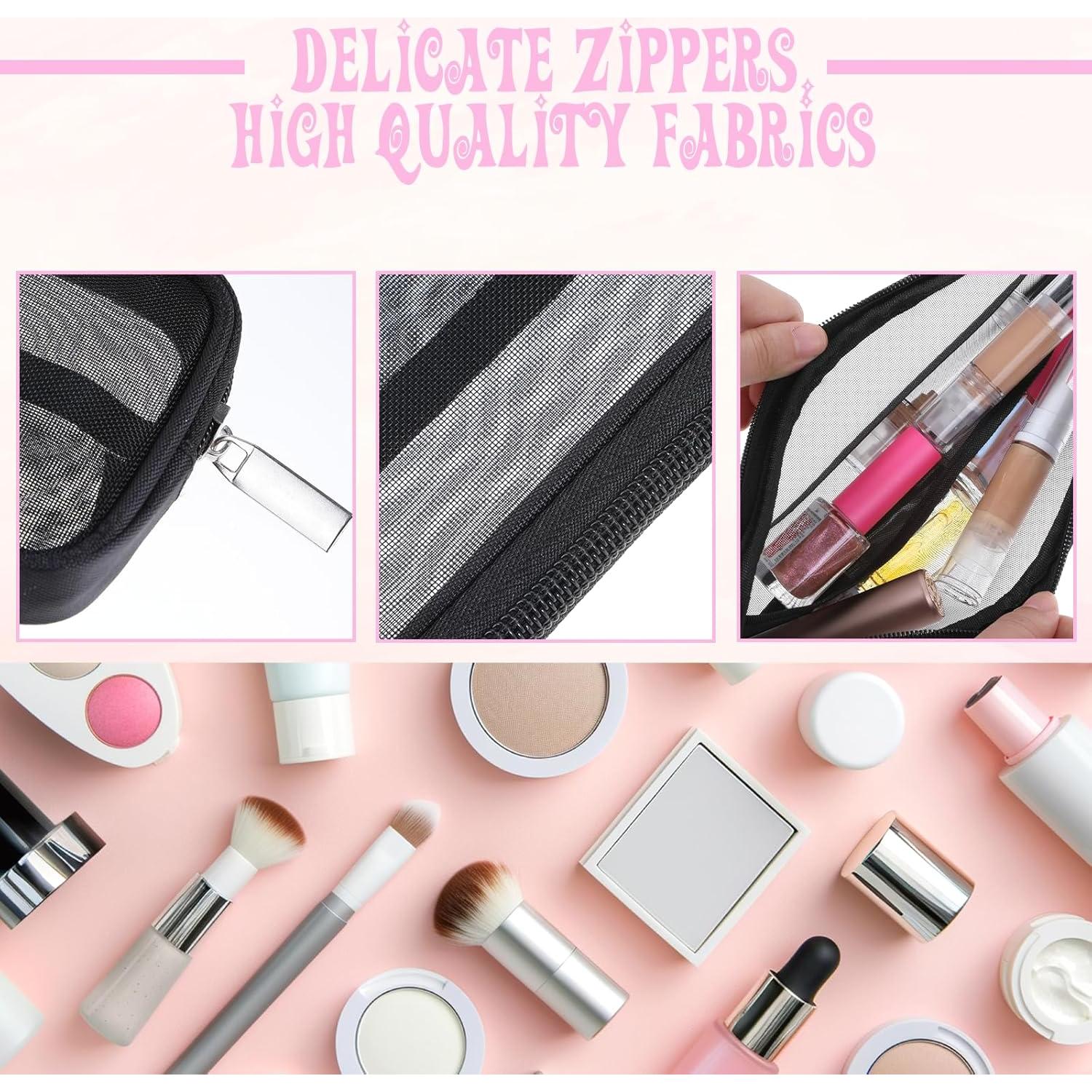 Bolsa de Maquillaje de Malla Transparente Styquenzer - 2 Pcs