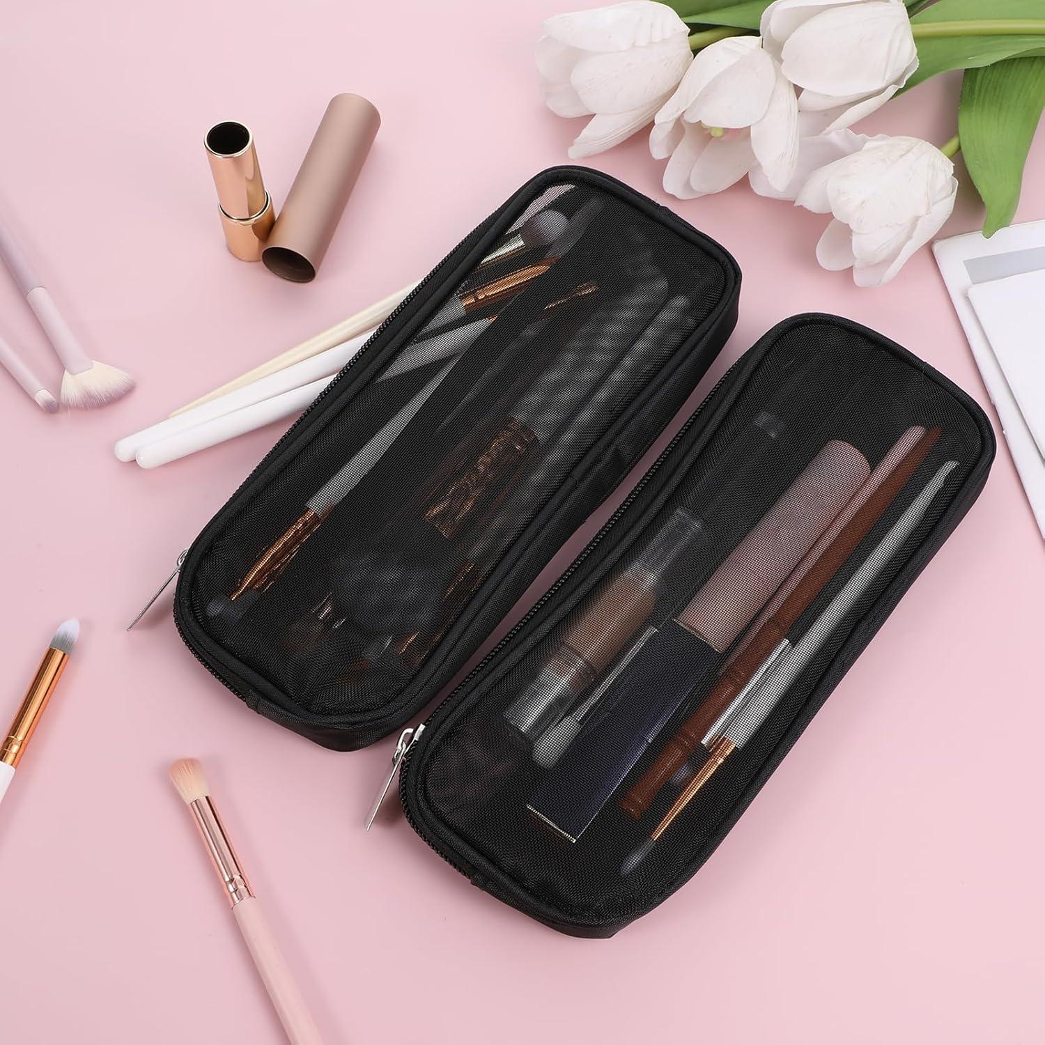 Bolsa de Maquillaje de Malla Transparente Styquenzer - 2 Pcs