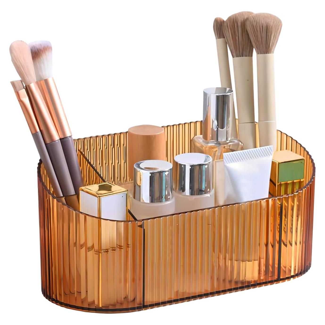 Soporte para Brochas de Maquillaje DASITON Amarillo 5 Compartimentos